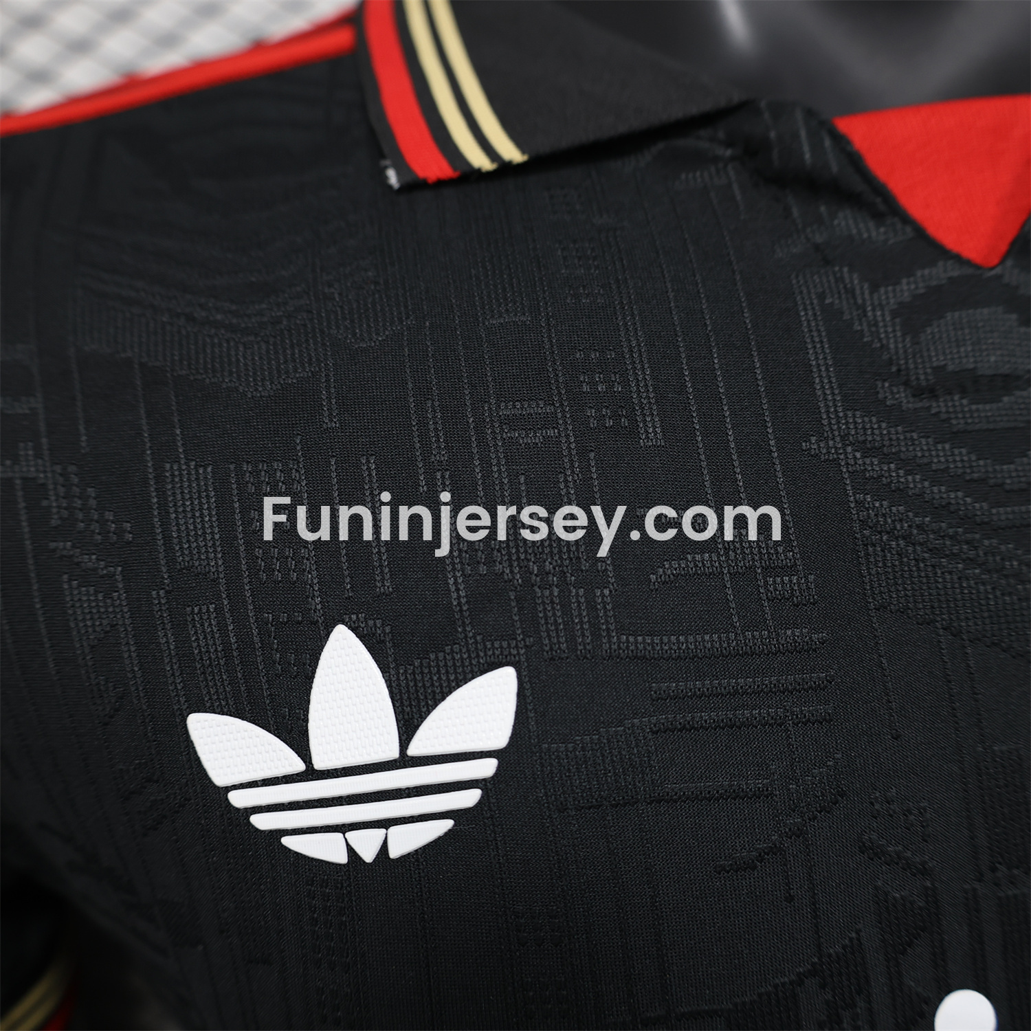 Funinjersey-Arsenal 25-26 Black POLO Throwback Trefoil Jersey - Player Version