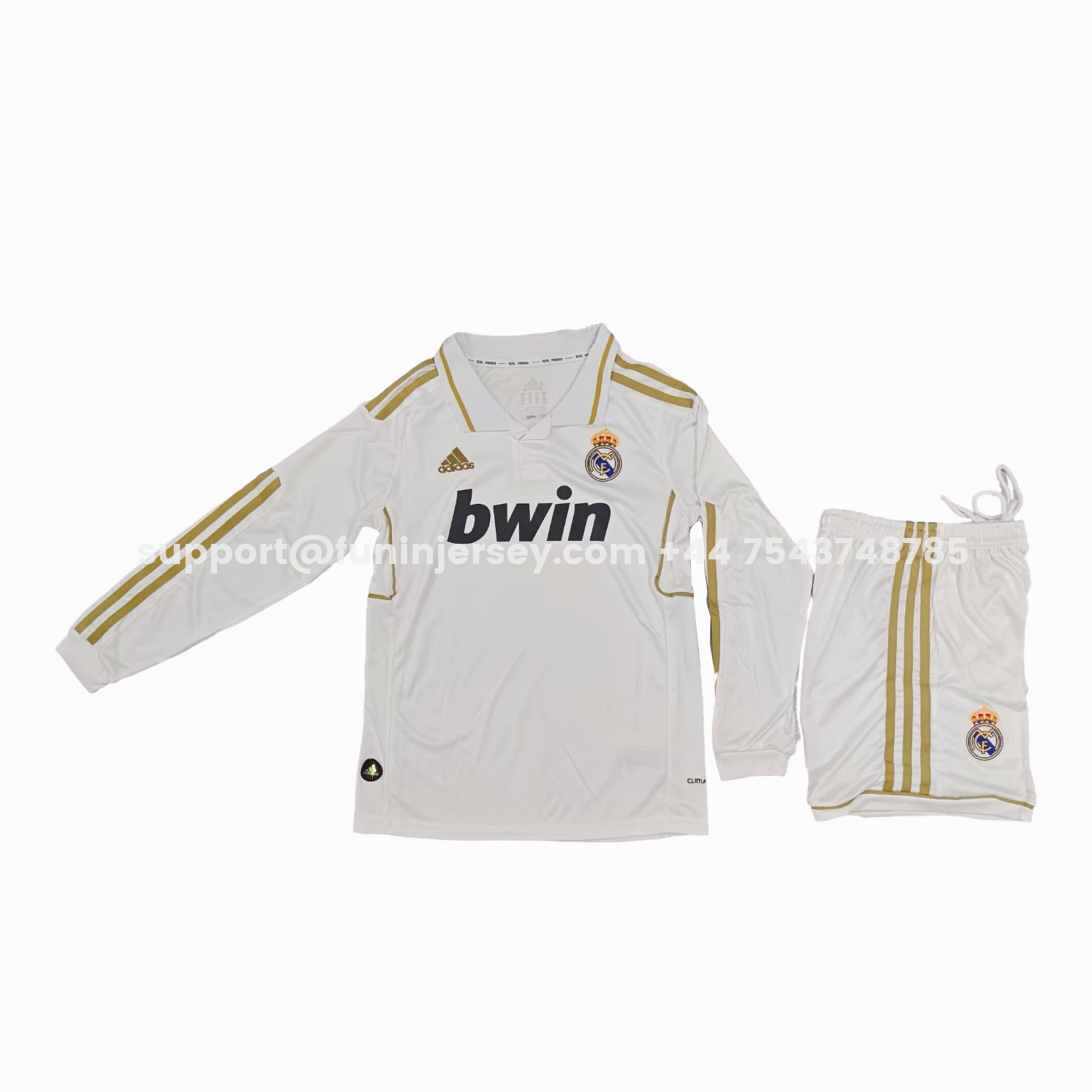 Funinjersey-Retro Real Madrid 2011-12 Home Long Sleeves Kids Kit