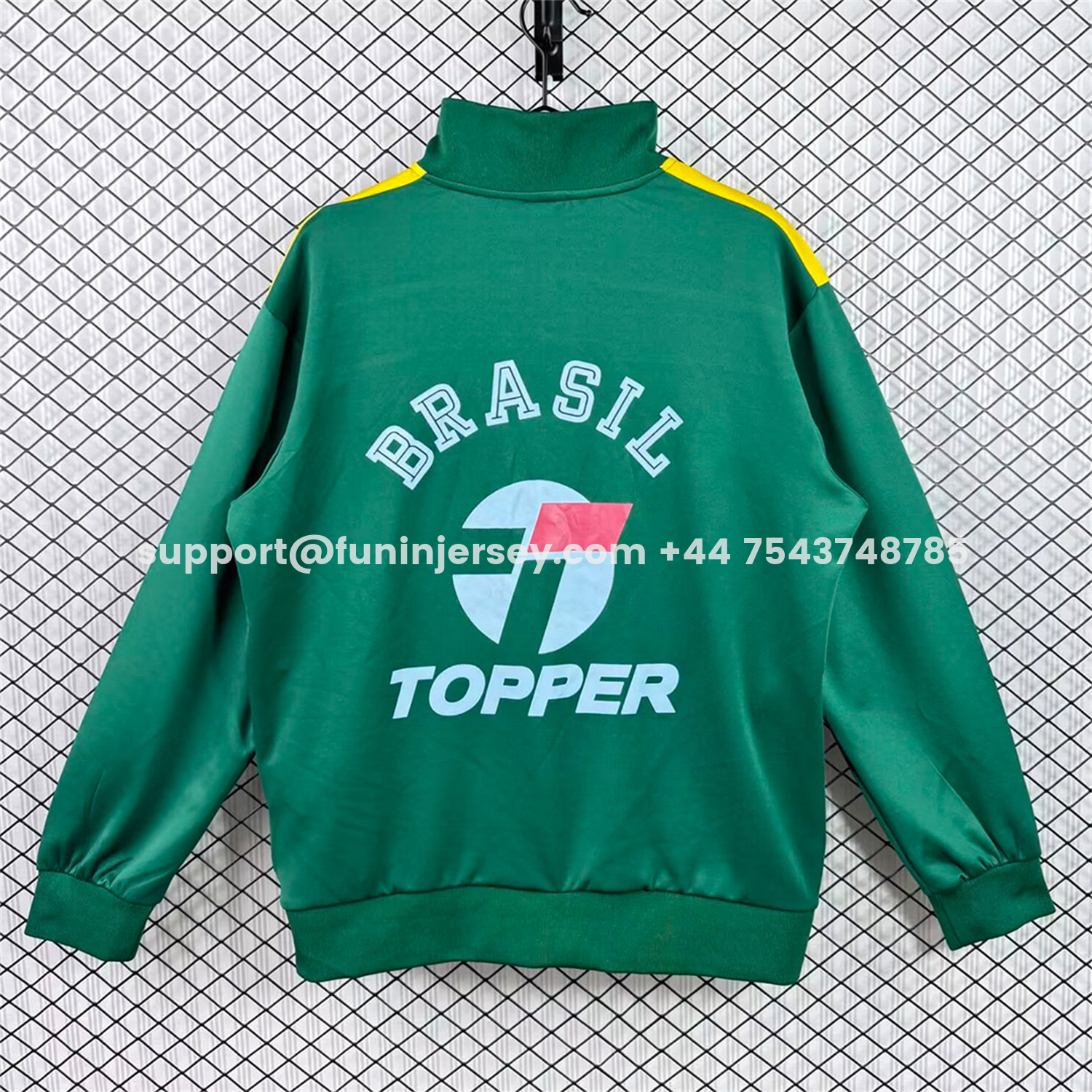 Funinjersey-Retro Brazil 1982 Green With Yellow Band Windbreaker Jacket