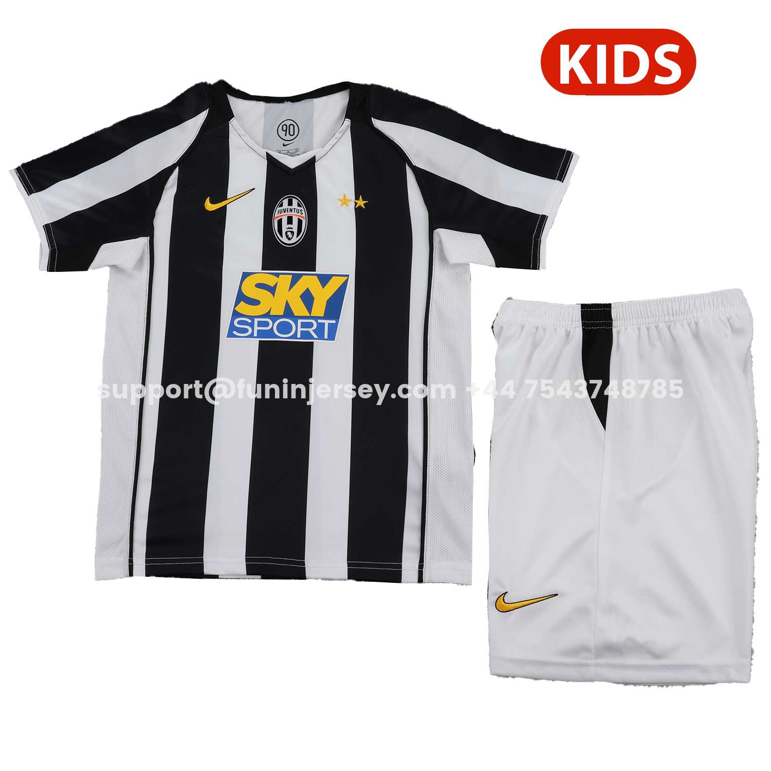 Funinjersey-Retro Juventus 2004-05 Home Kids Kit
