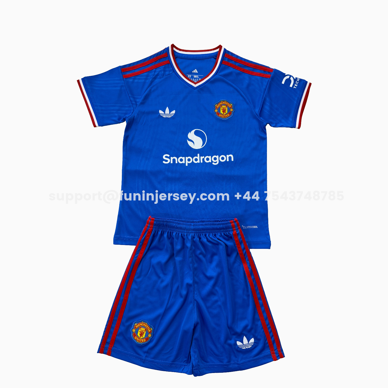 Funinjersey-Manchester United 26-27 Snapdragon Blue Special Men's Adult Jersey Set - Fans Version
