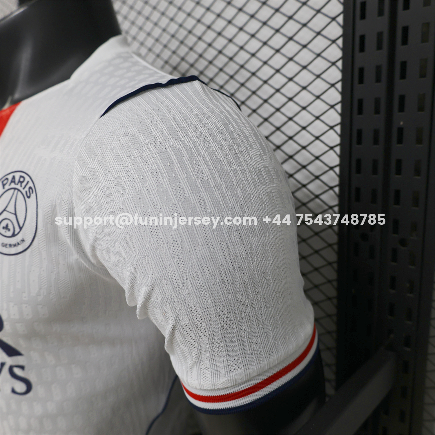 Funinjersey-Paris Saint-Germain PSG 25-26 Red Blue Stripes White Special Jersey - Player Version