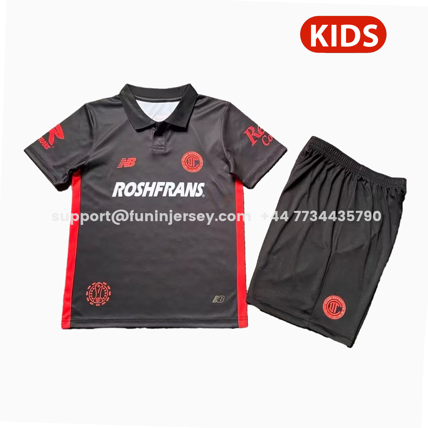 Funinjersey-Toluca 25-26 Third Black Kids Kit
