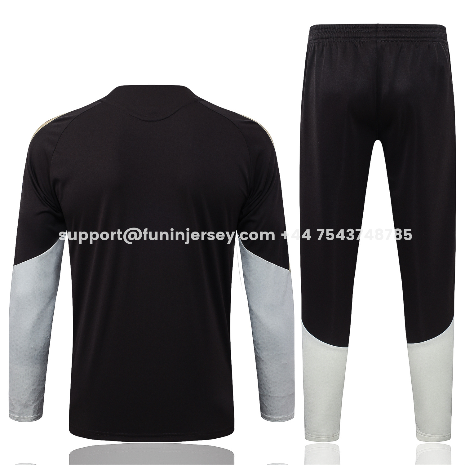 Funinjersey-Flamengo 2026 Long Sleeve Training Set - Black With White Top & Pants