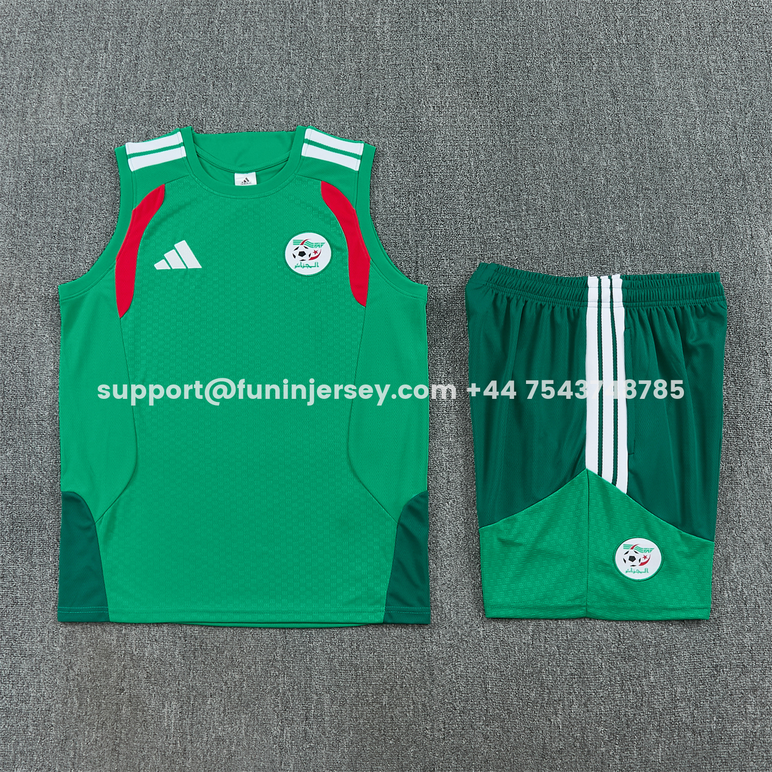 Funinjersey-Algeria 2026 Vest Training Set - Green Vest and Shorts