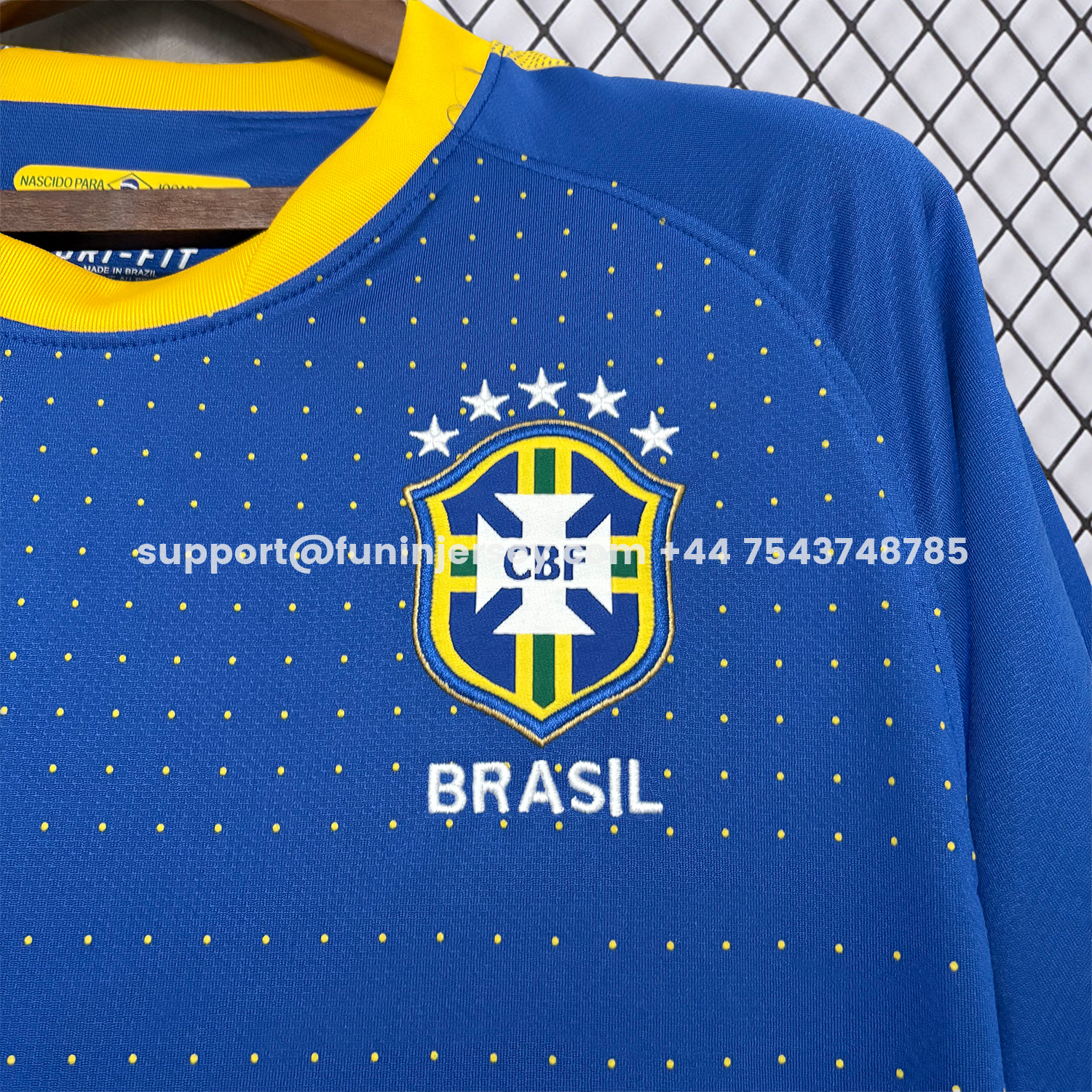 Funinjersey-Retro Brazil 2010 Away Blue Jersey
