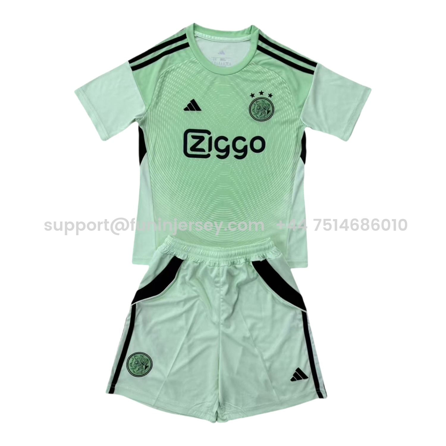 Funinjersey-Ajax 25-26 Green Goalkeeper Men's Adult Jersey Set - Fans Version