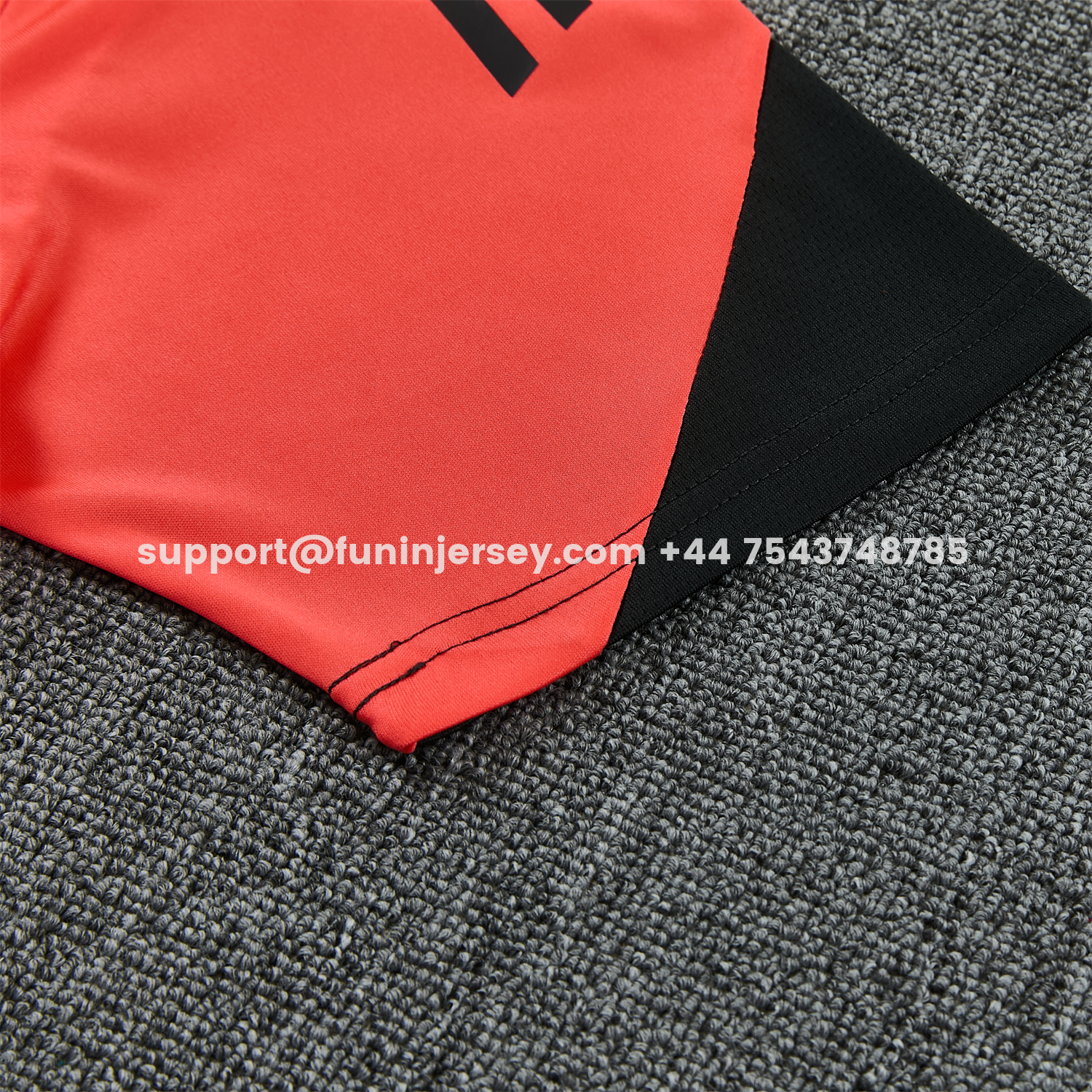Funinjersey-Bayern Munich 25-26 Short-Sleeve Training Set - Coral With Black Accents Top & Black With Coral Accents Pants