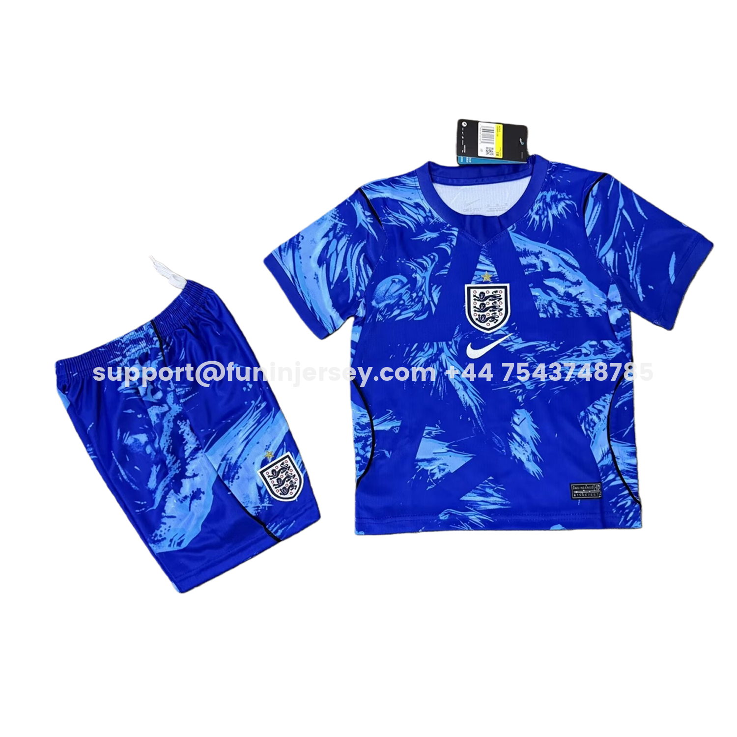 Funinjersey-England 2026 Blue Goalkeeper Kids Kit