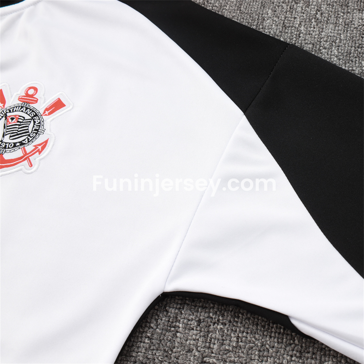 Funinjersey-Corinthians 25-26 Jacket Training Tracksuit - White Jackets & Black Pants