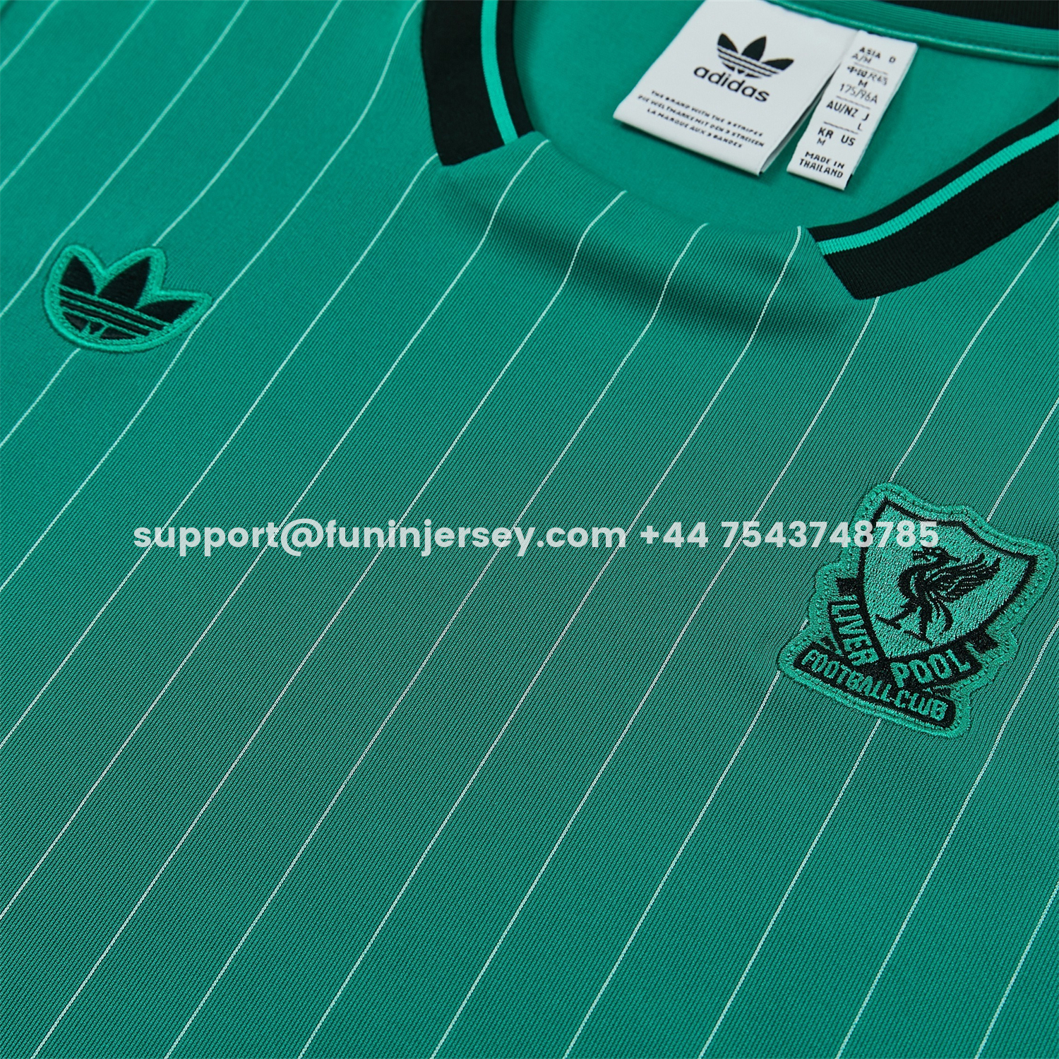 Funinjersey-Liver.pool 25-26 Retro Style Vest Training Set - Green With White Stripes Top & Pants