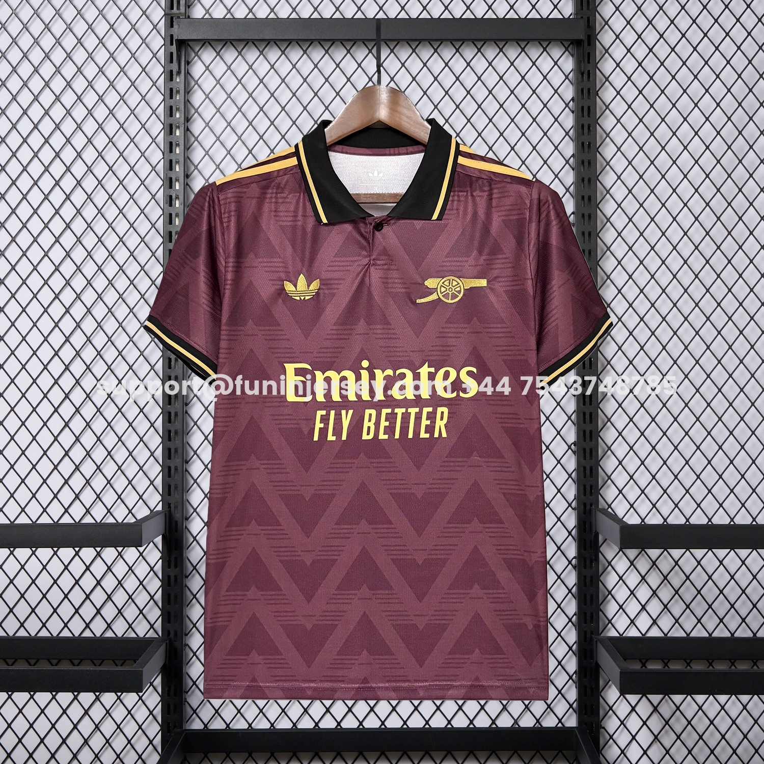 Funinjersey-Arsenal 26-27 Yellow Sponsors Wine Red Special Jersey - Fans Version