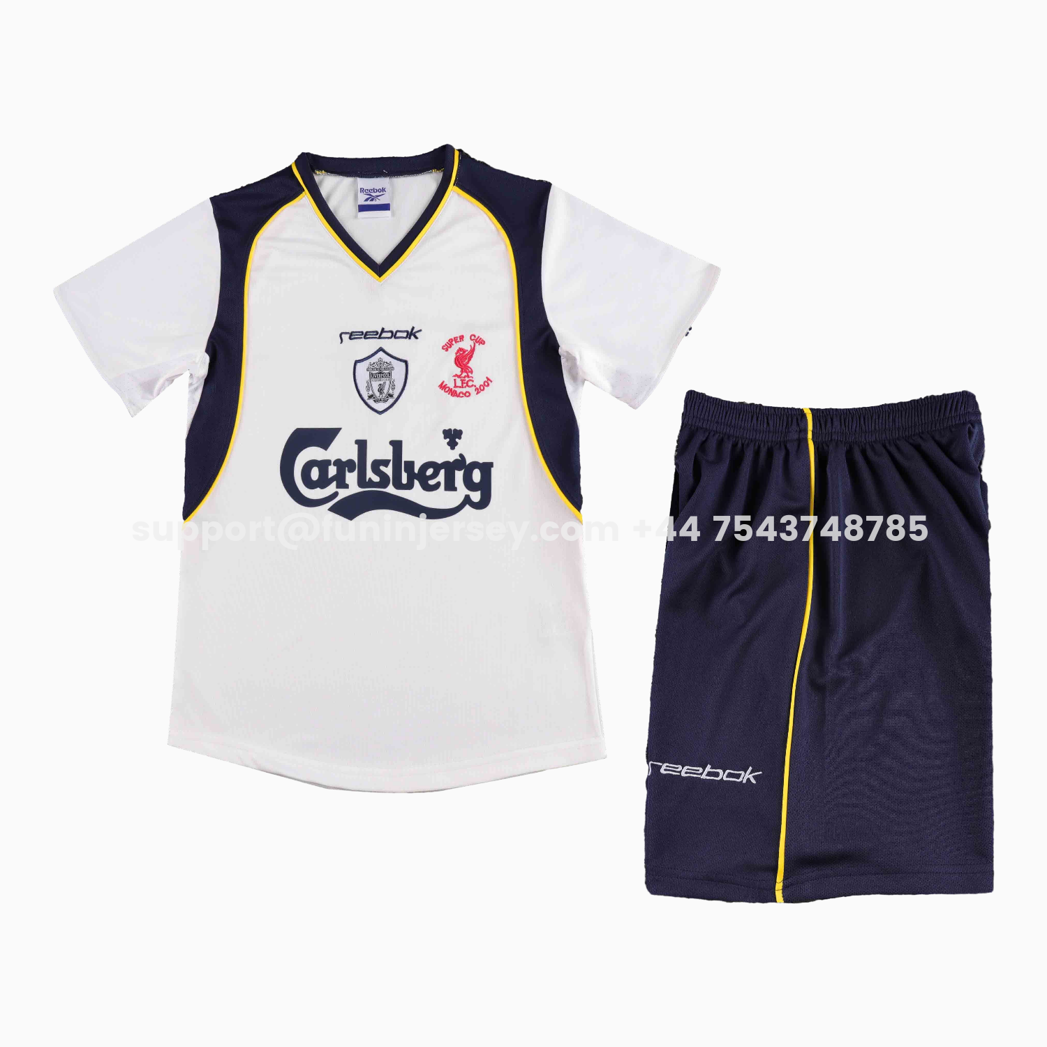 Funinjersey-Retro Liver.pool 2001-02 Away Kids Kit