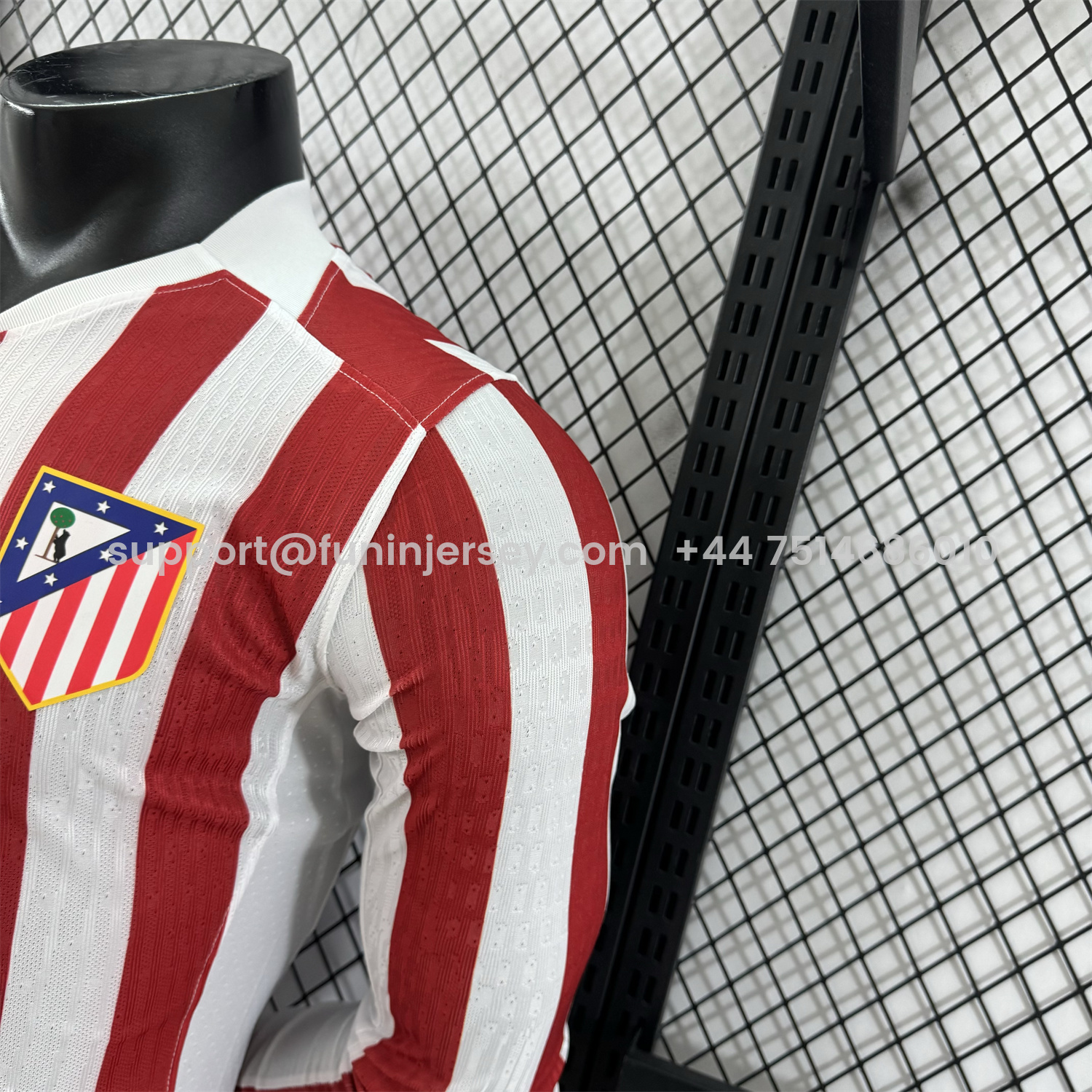 Funinjersey-Atletico Madrid 25-26 Home Long Sleeves Jersey - Player Version