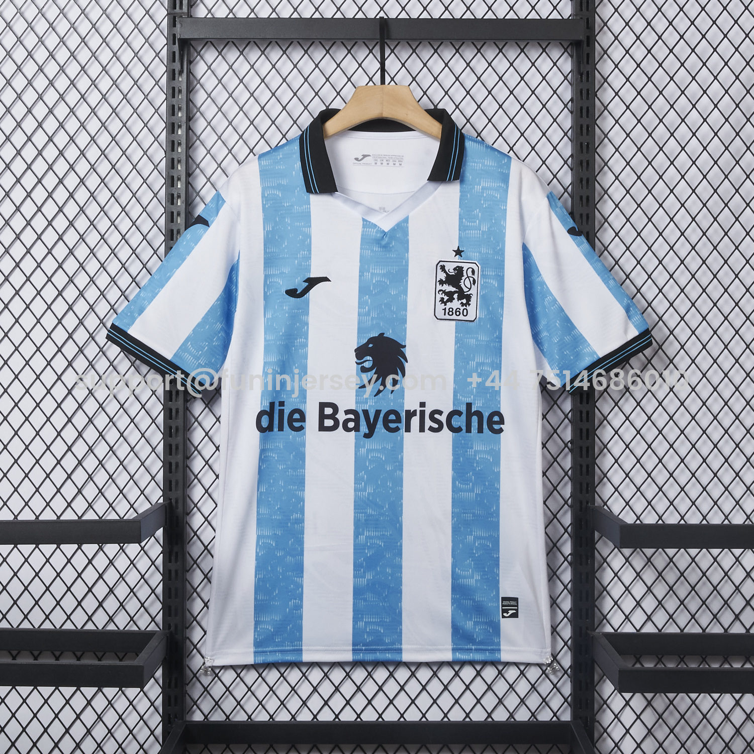 Funinjersey-TSV 1860 München Munich 25-26 Blue And White Stripes Home Jersey - Fans Version