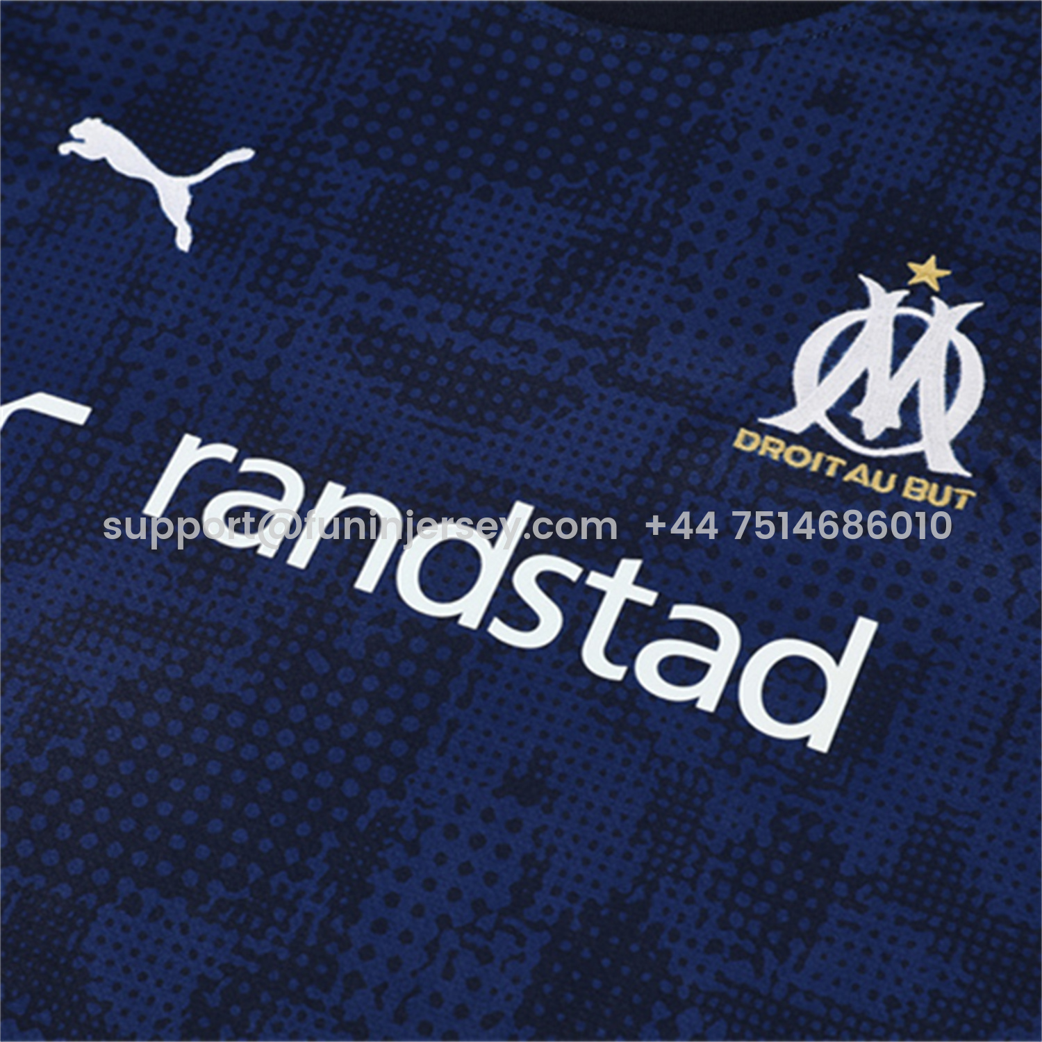Funinjersey-Marseille 25-26 Short-Sleeve Training Set - Royal Blue Top & Royal Blue Shorts