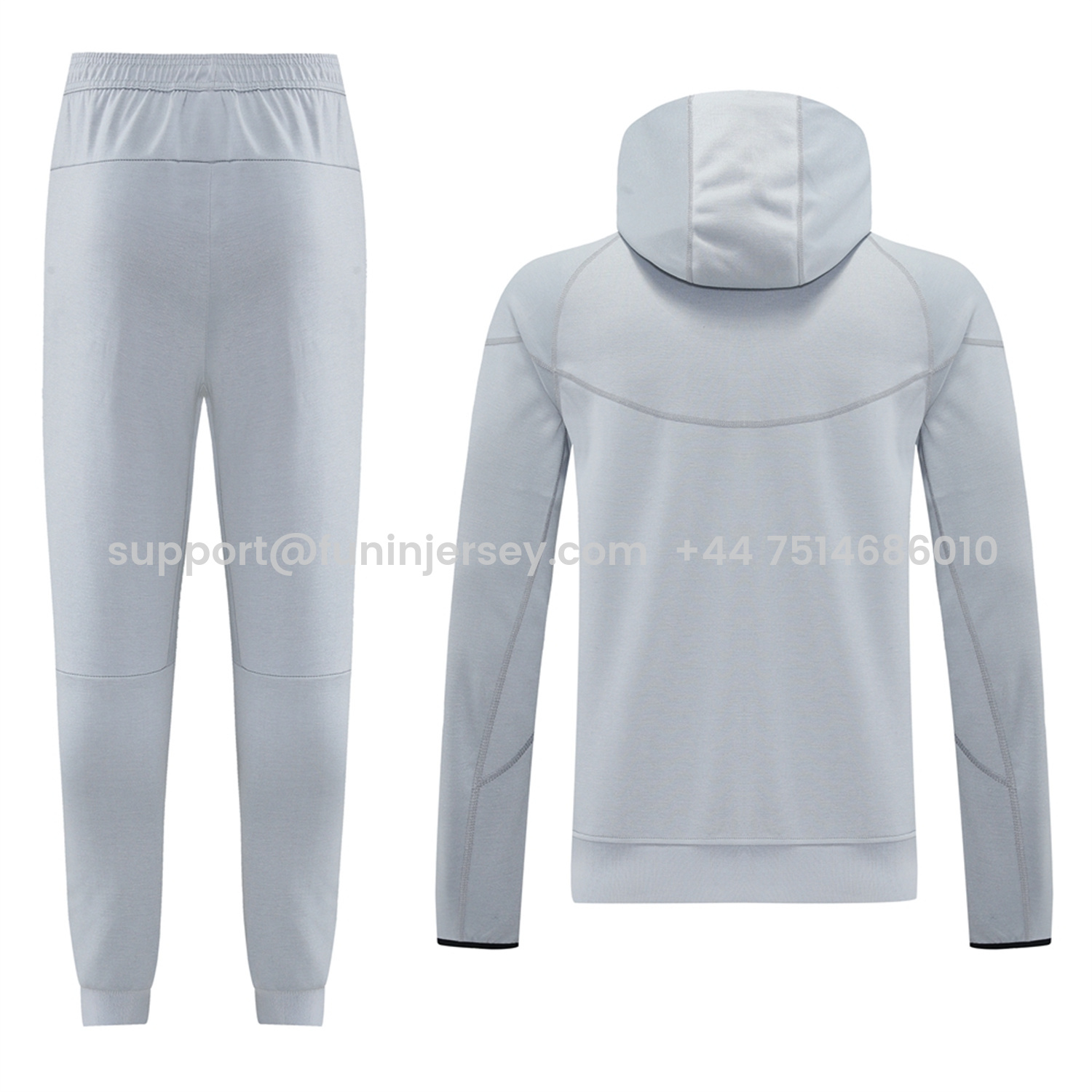 Funinjersey-Barcelona 25-26 Hooded Jacket Training Tracksuit - Grey Jackets & Pants