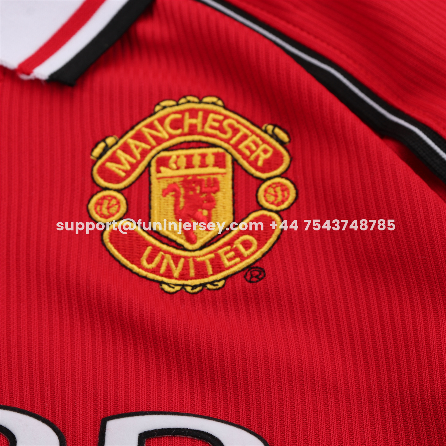 Funinjersey-Retro Manchester United 1998-99 Home Long Sleeves Kids Kit