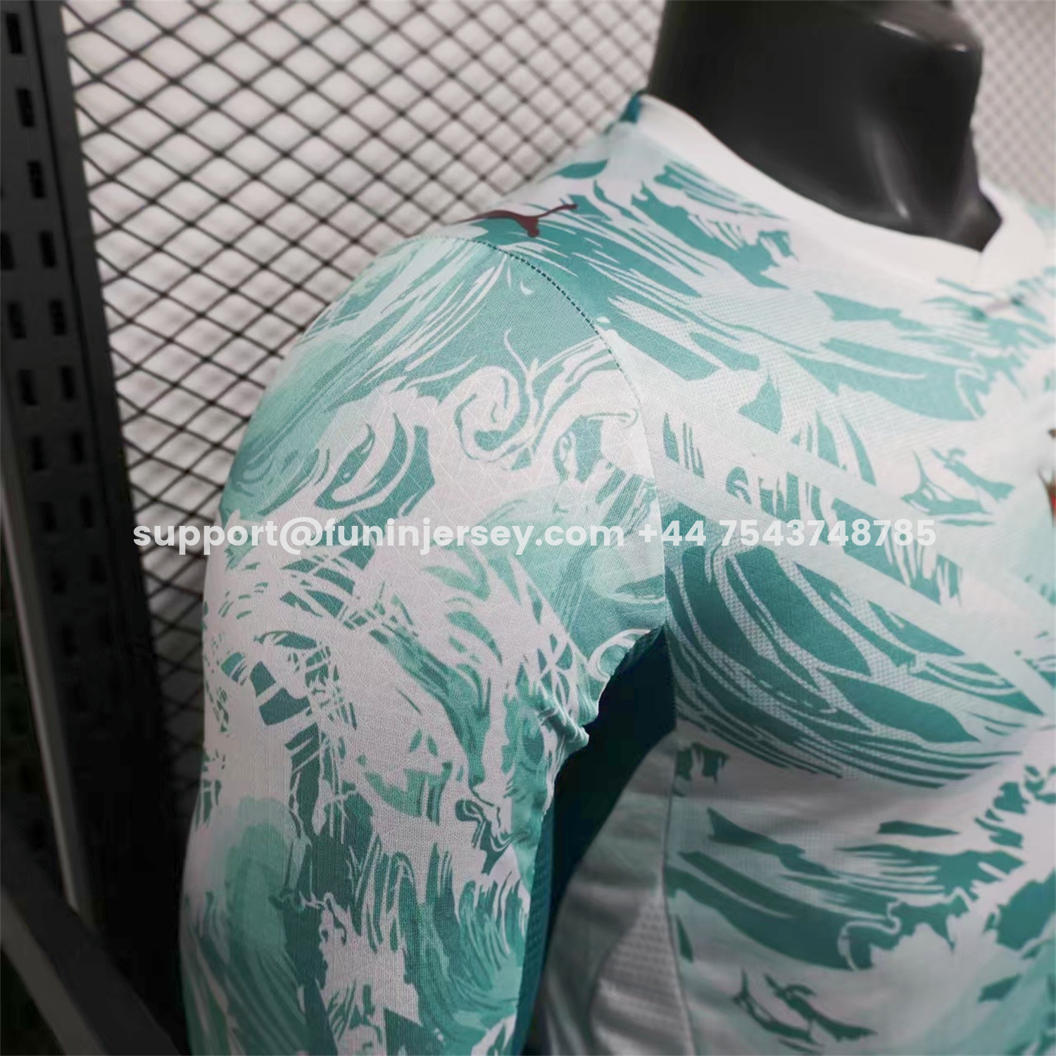 Funinjersey-Portugal 2026 Away White And Cyan Long Sleeves Jersey - Player Version