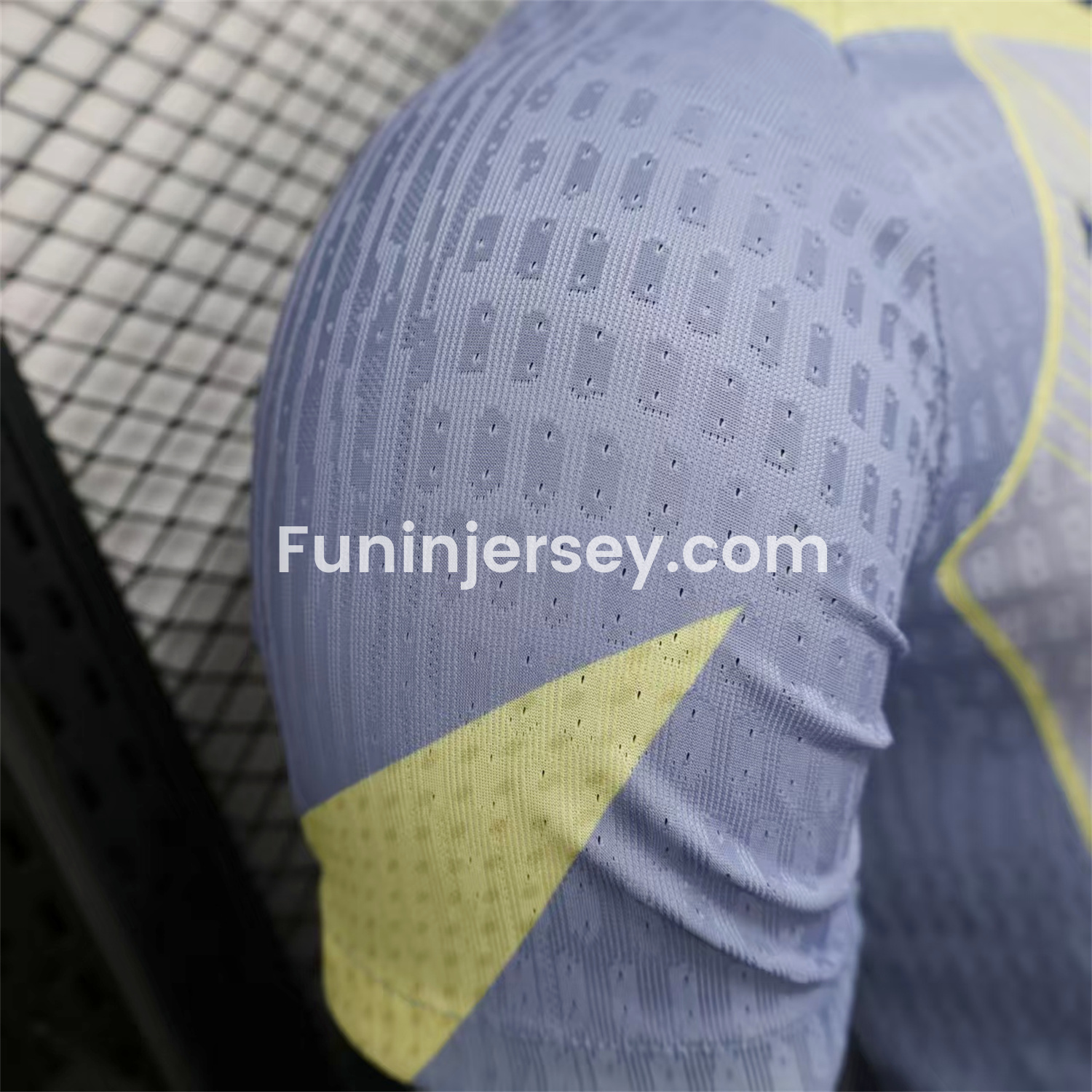 Funinjersey-Barcelona 25-26 T90 Blue and White Gradient and Yellow Lines Special Jersey - Player Version