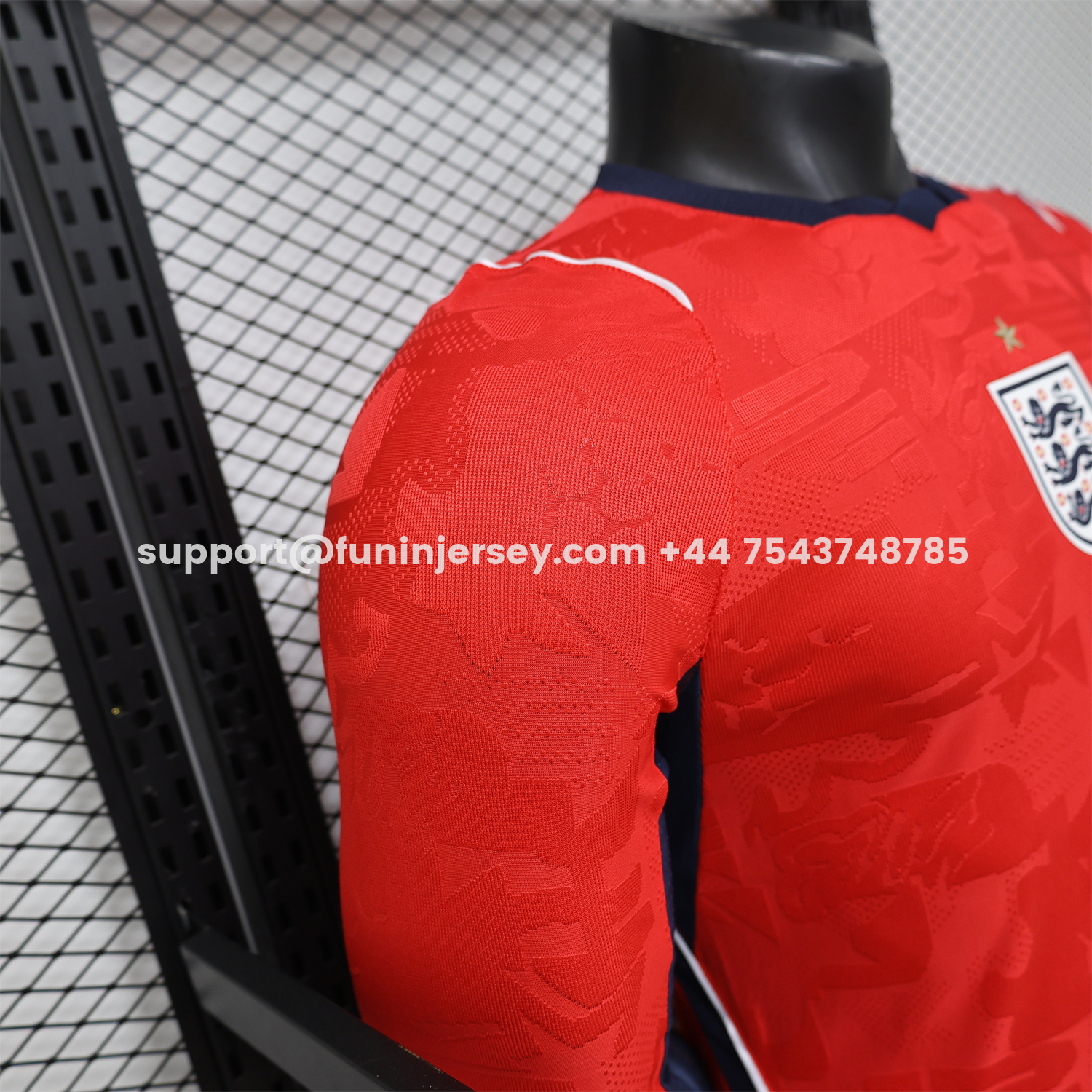 Funinjersey-England 2026 Away Long Sleeves Jersey - Player Version