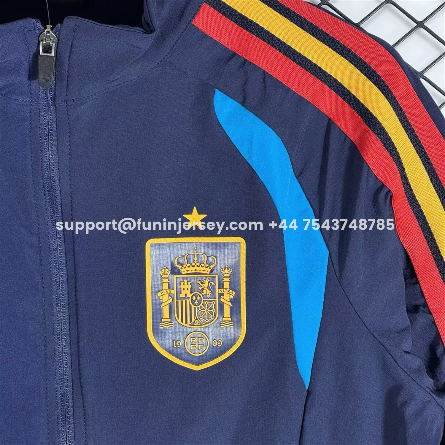Funinjersey-Spain 2026 Windbreaker Training Set - Blue Top and Pants