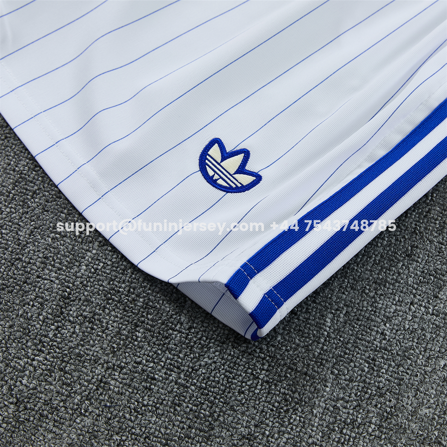 Funinjersey-C.H.E.L.S.E.A 25-26 Retro Style Vest Training Set - Blue Top & White With Blue Stripes Pants