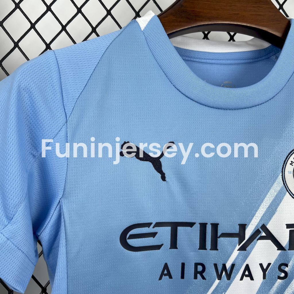 Funinjersey-Manchester City 25-26 Home Kids Kit