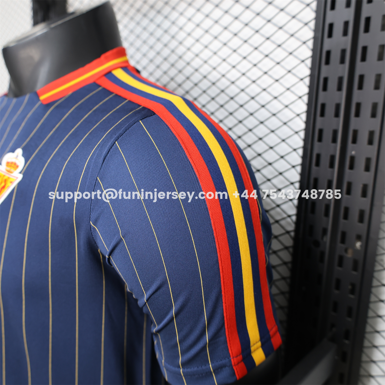 Funinjersey-Spain 2026 Terrace Icon Retro Casual Style Deep Blue Jersey - Player Version