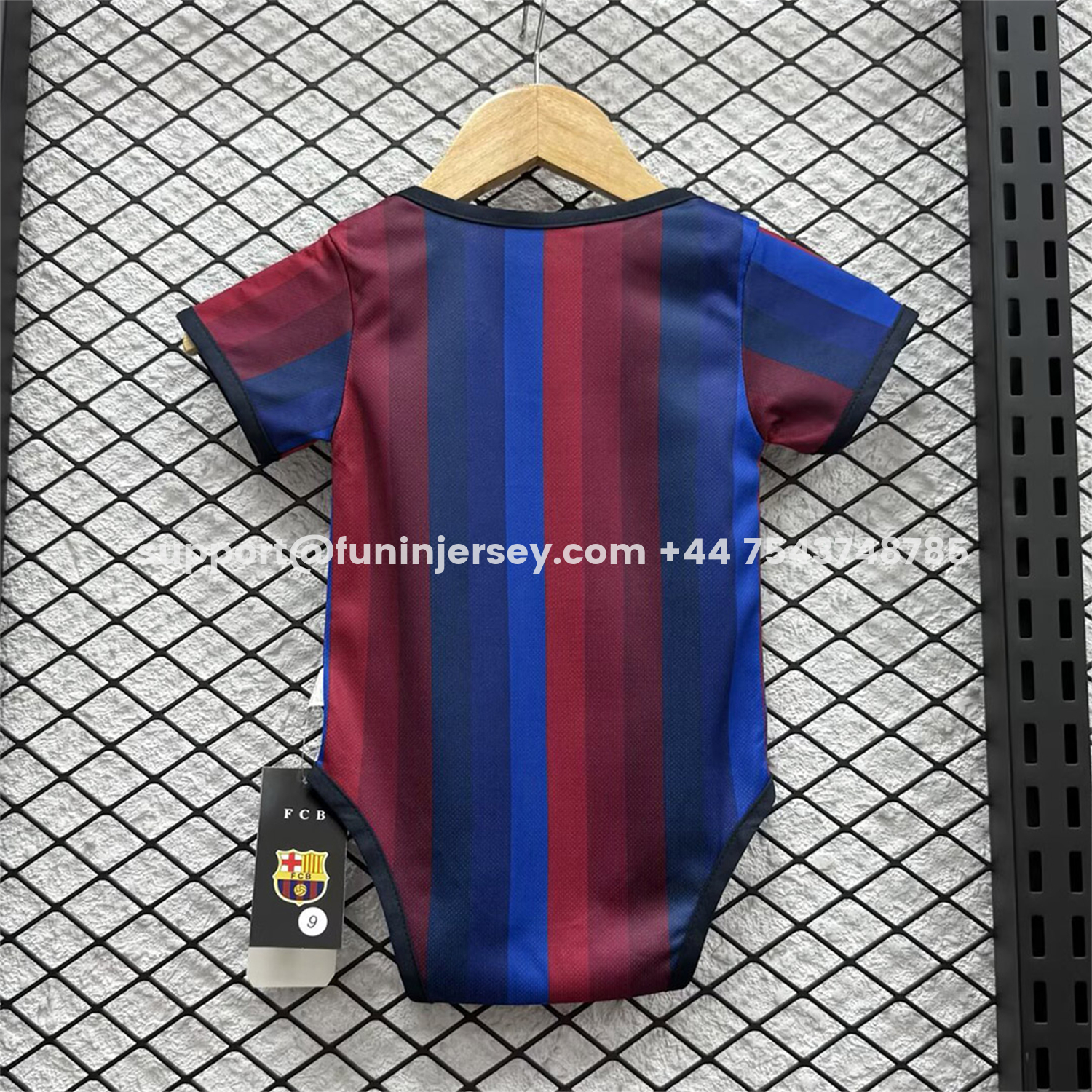 Funinjersey-Barcelona 26-27 Home Baby Crawling Suit