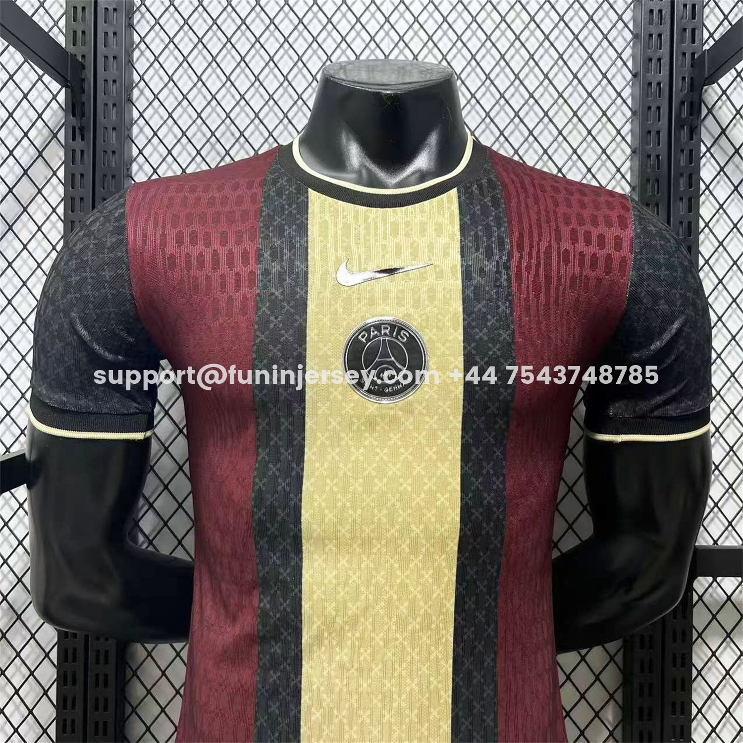 Funinjersey-Paris Saint-Germain PSG 25-26 Red And Yellow Stripes Special Jersey - Player Version