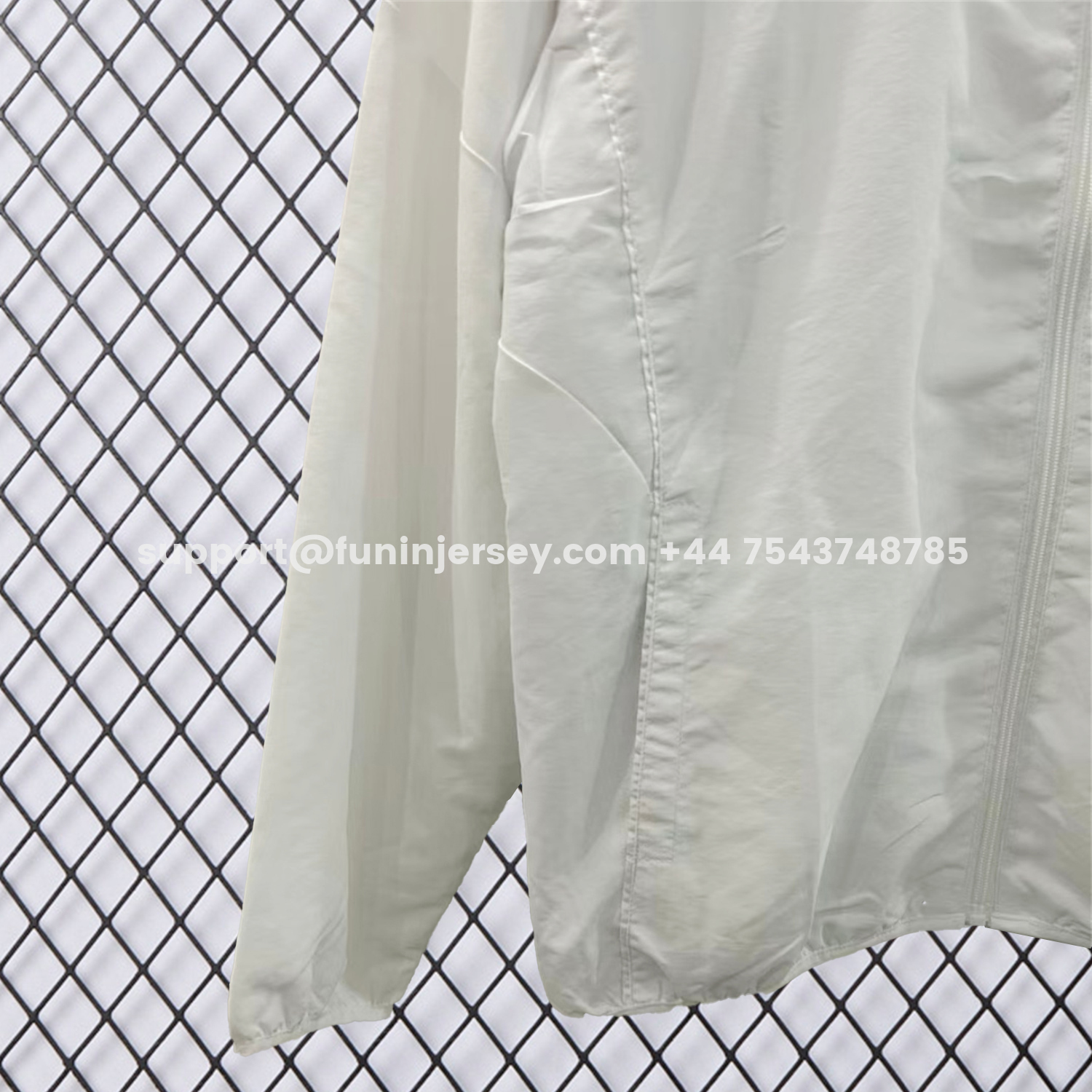 Funinjersey-Real Madrid 25-26 White With Blue Special Windbreaker Jacket