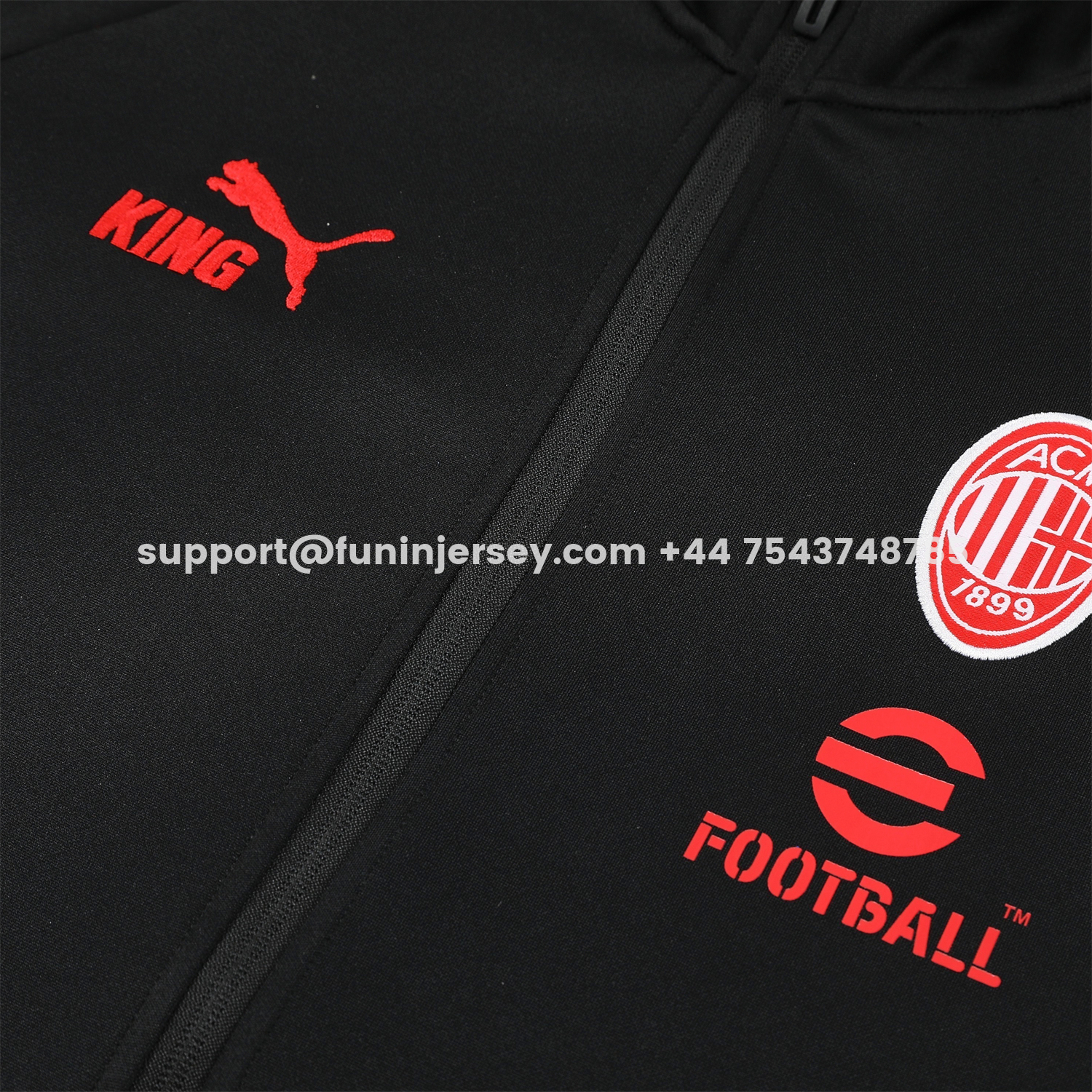 Funinjersey-AC Milan 25-26 Jacket Training Tracksuit - Black top & Pants