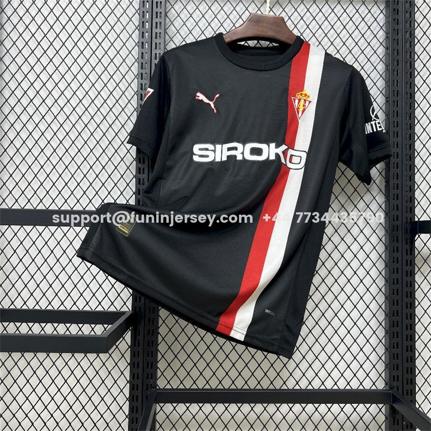 Funinjersey-Sporting Gijon 25-26 Away Black Jersey - Fans Version