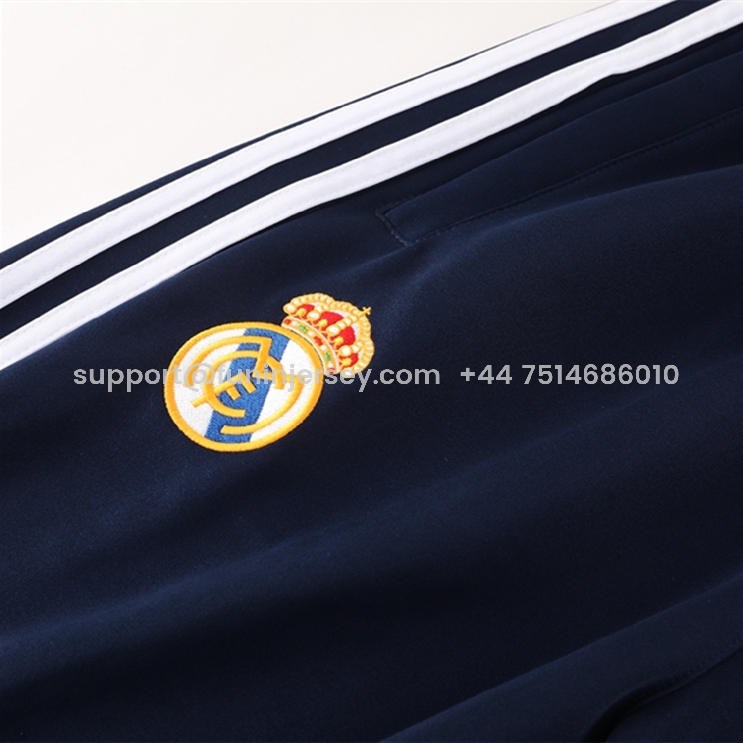 Funinjersey-Real Madrid 25-26 Jacket Training Tracksuit - Royal Blue Jackets & Pants with Orange Lines