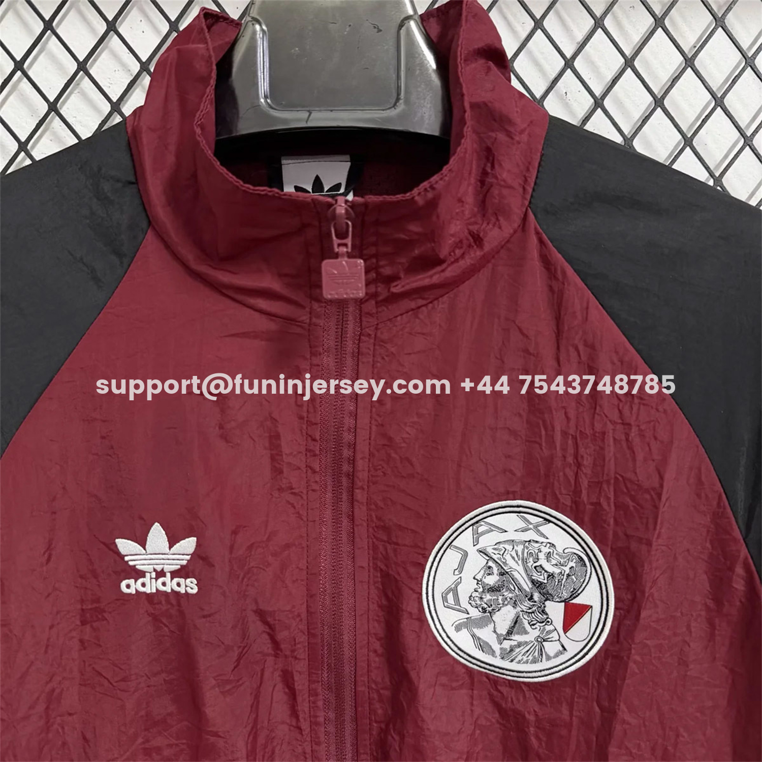 Funinjersey-Ajax 25-26 Training Windbreaker Jacket - Wine Red