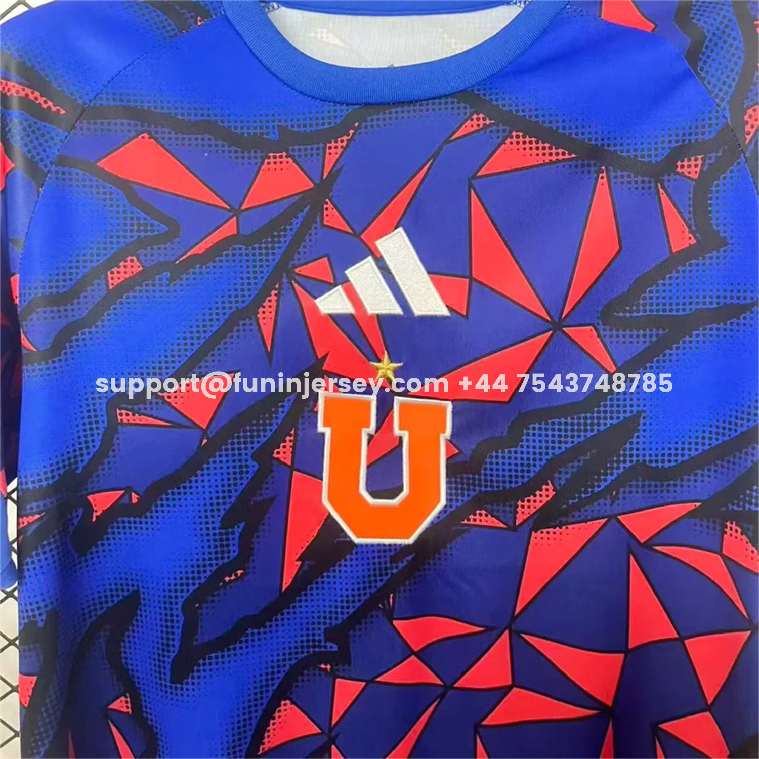Funinjersey-Universidad de Chile 2026 Red And Blue Fragments Jersey - Fans Version