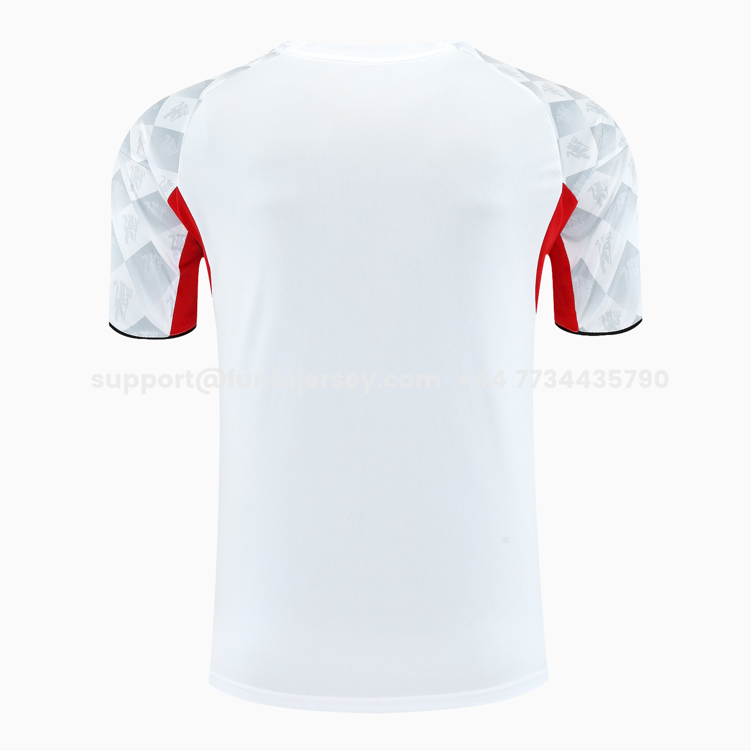 Funinjersey-Manchester United 25-26 Short-Sleeve Training Set - Red Edge White Top & Black Shorts