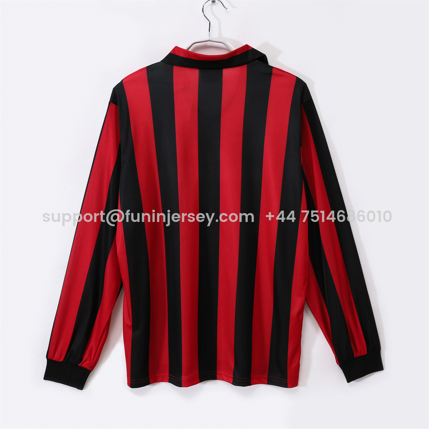 Funinjersey-Retro AC Milan 1988-89 Home Long Sleeves Jersey