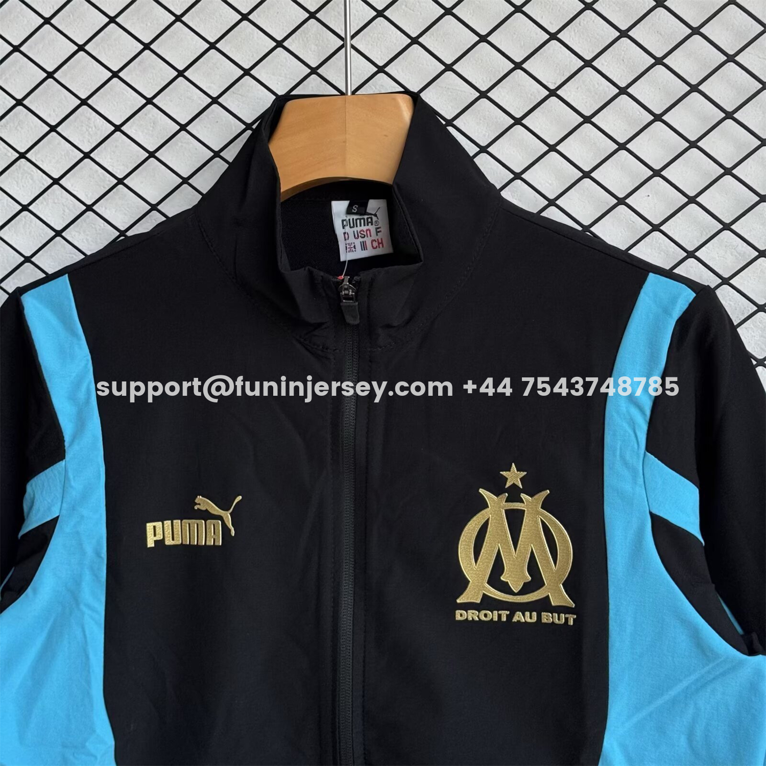 Funinjersey-Marseille 25-26 Windbreaker Training Set - Blue Black Top and Pants