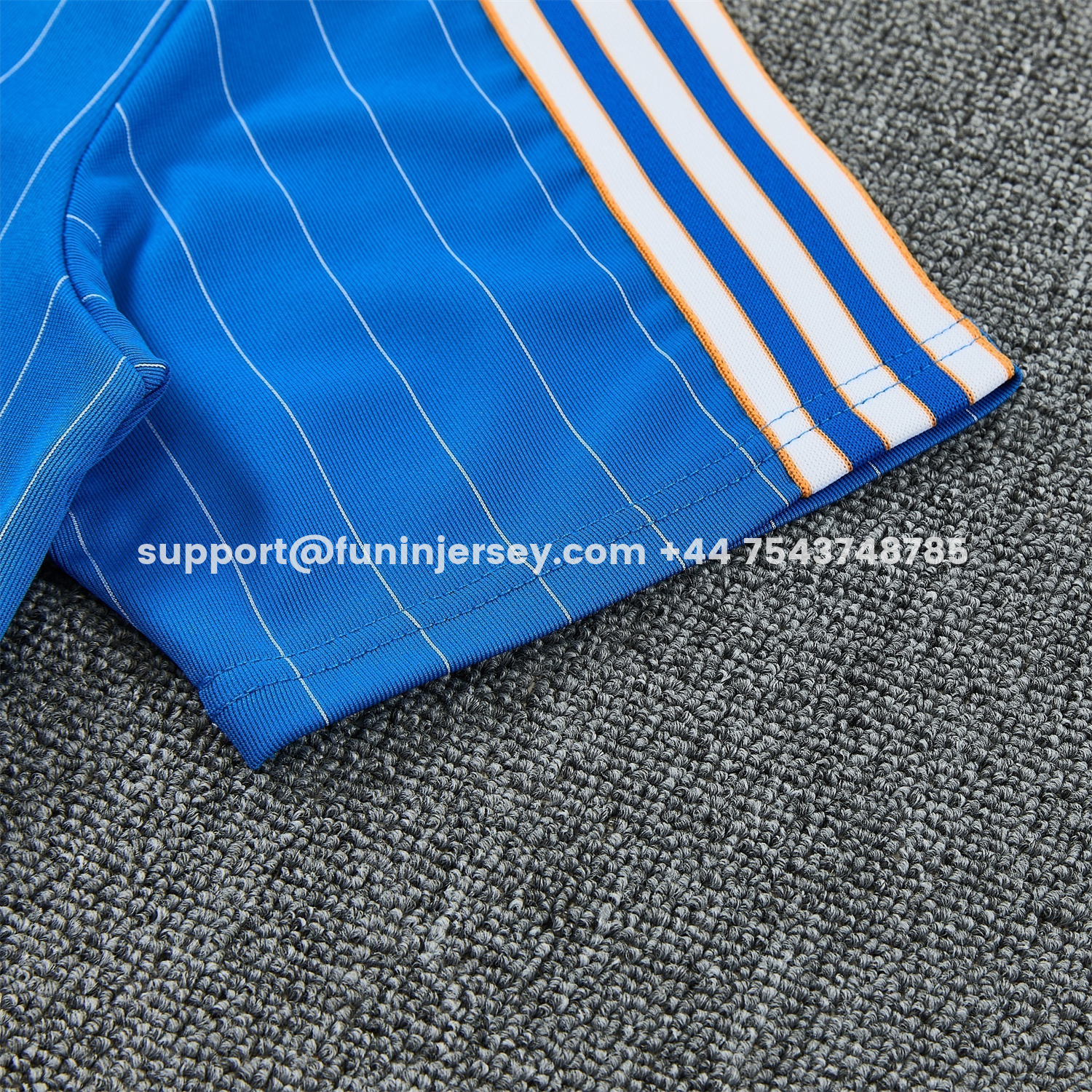 Funinjersey-Real Madrid 25-26 Retro Style Short-Sleeve Training Set - Blue With White Stripes Top & Pants