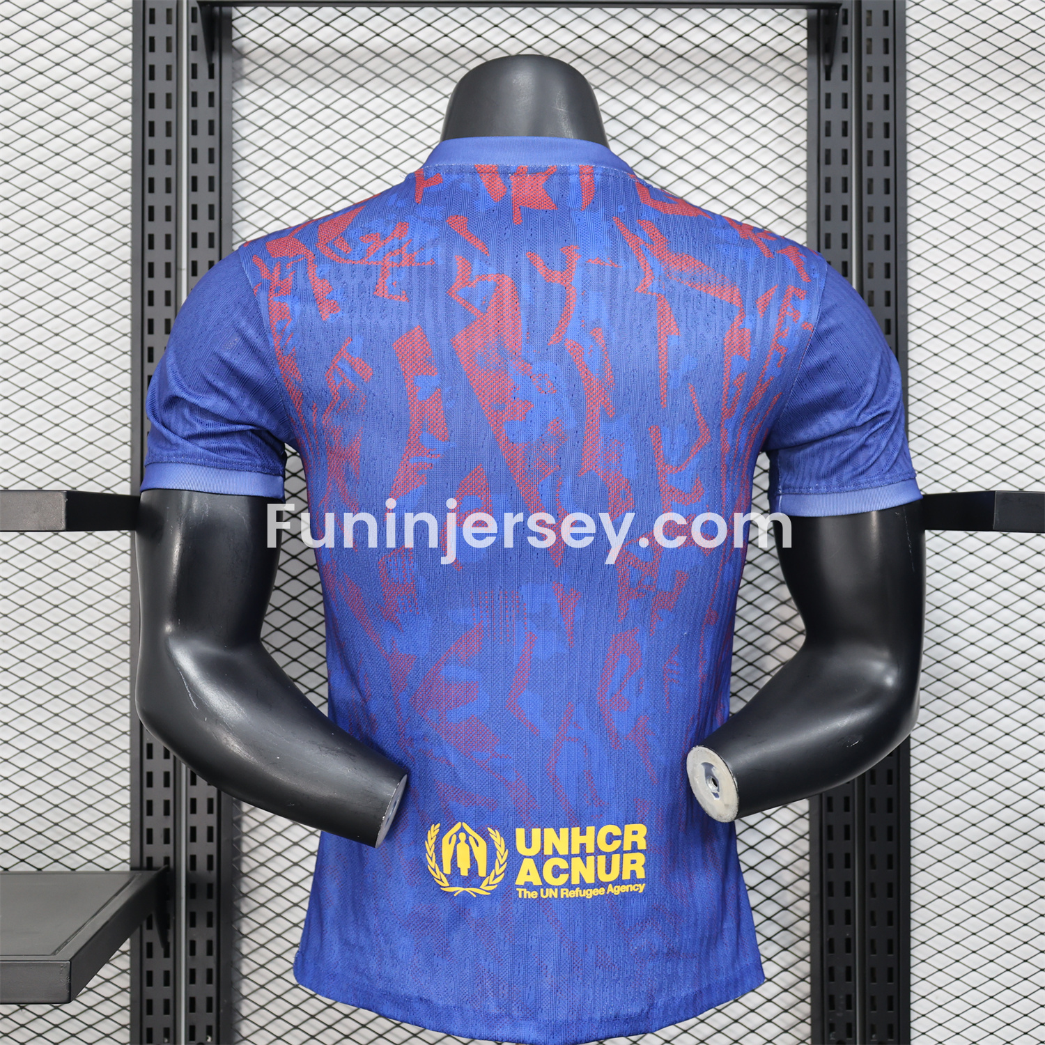 Funinjersey-Barcelona 25-26 Blue Gradient and Red Shaped Pattern Pattern Jersey - Player Version