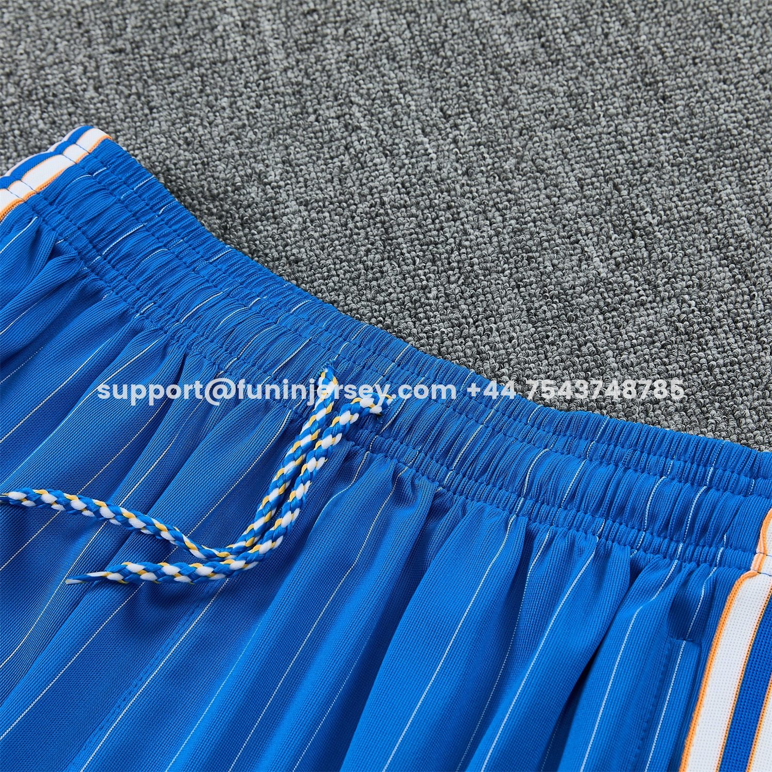 Funinjersey-Real Madrid 25-26 Retro Style Short-Sleeve Training Set - Blue With White Stripes Top & Pants