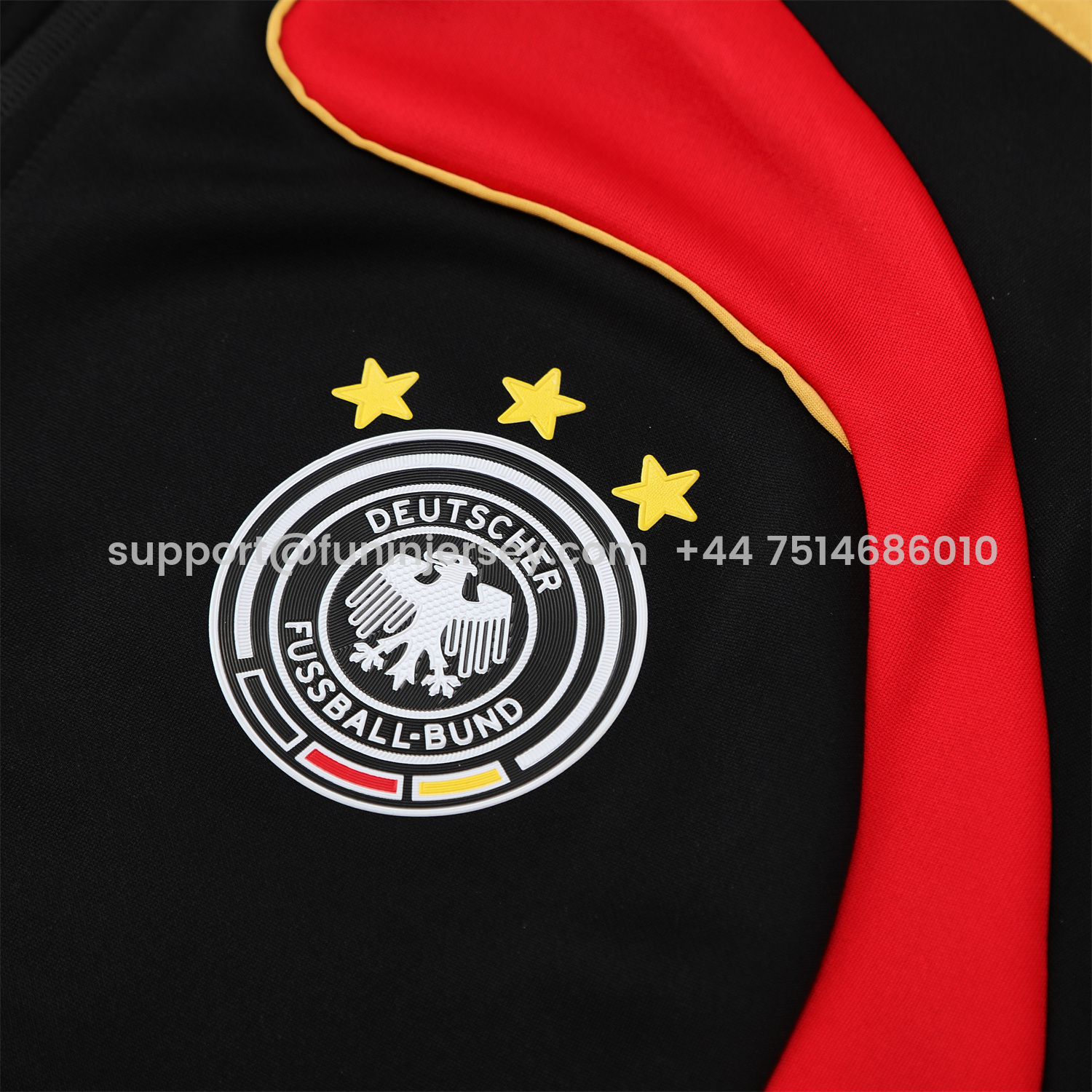 Funinjersey-Germany 25-26 Jacket Training Tracksuit - Black Jackets & Black Pants