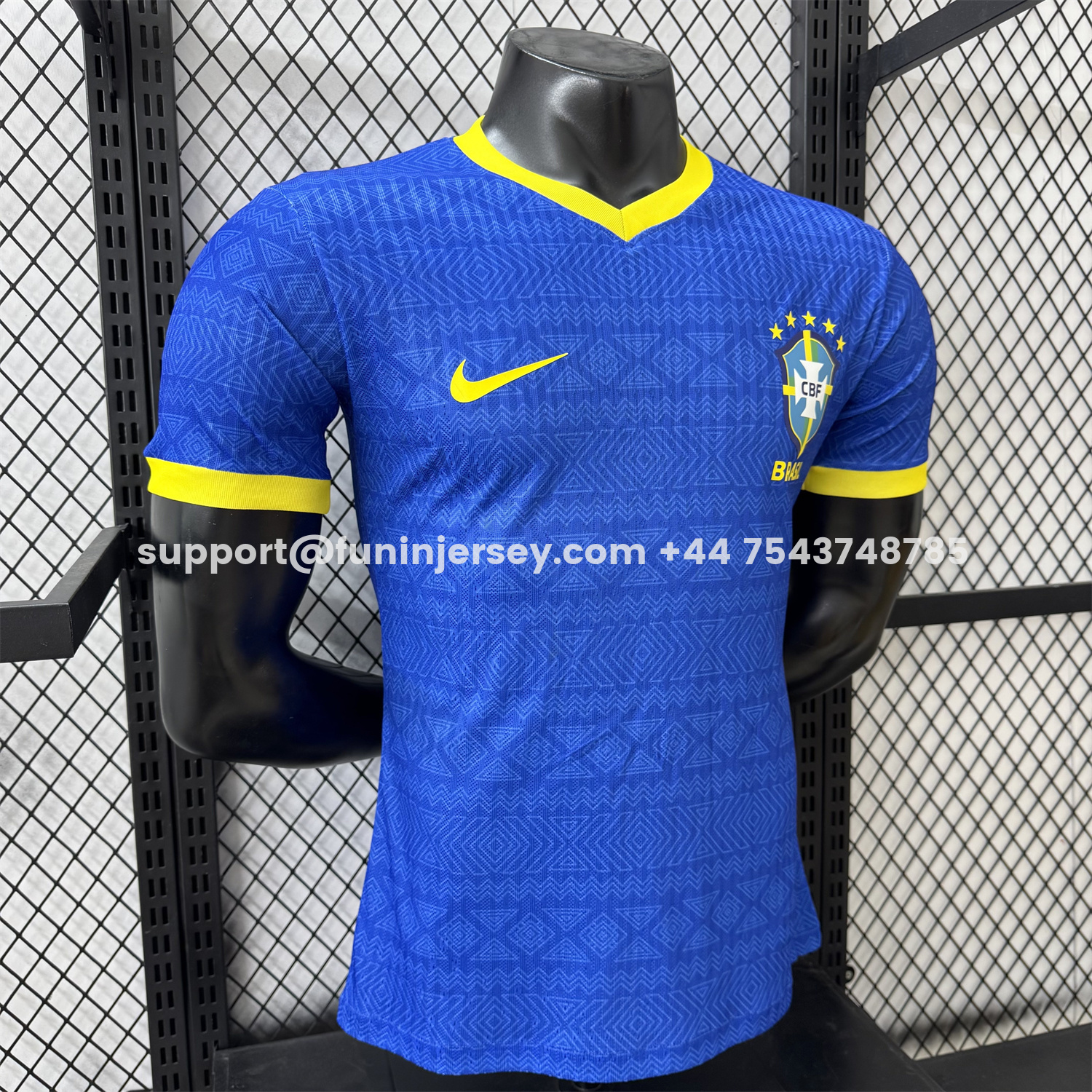 Funinjersey-Brazil 2026 Diamond Texture Blue Special Jersey - Player Version
