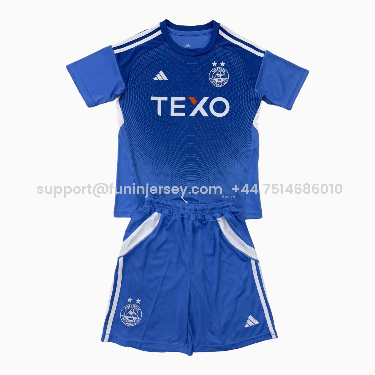 Funinjersey-Aberdeen 25-26 Blue Goalkeeper Men's Adult Jersey Set - Fans Version