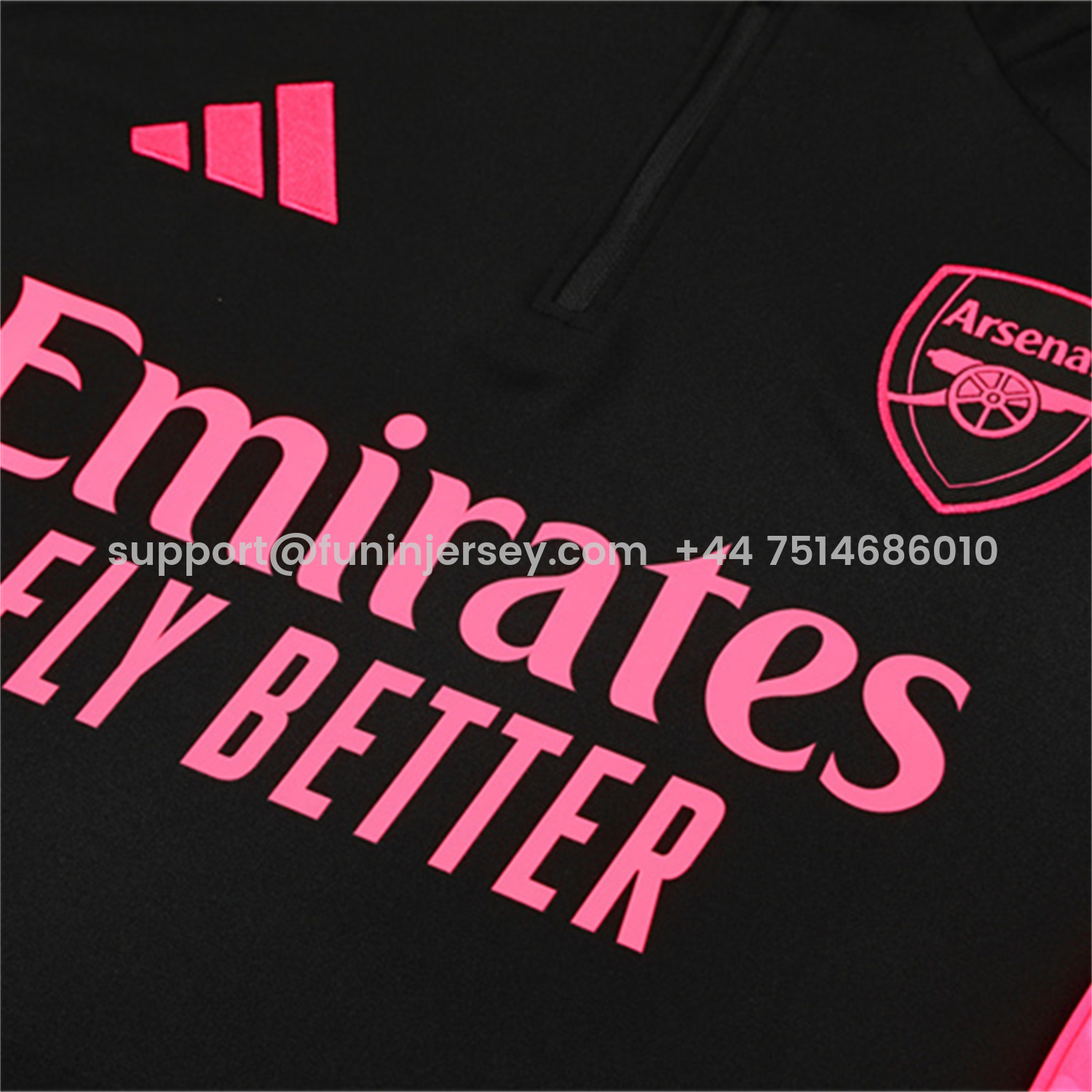 Funinjersey-Arsenal 25-26 Kids Long Sleeve Training Set - Pink Logo Balck Top & Black Pants