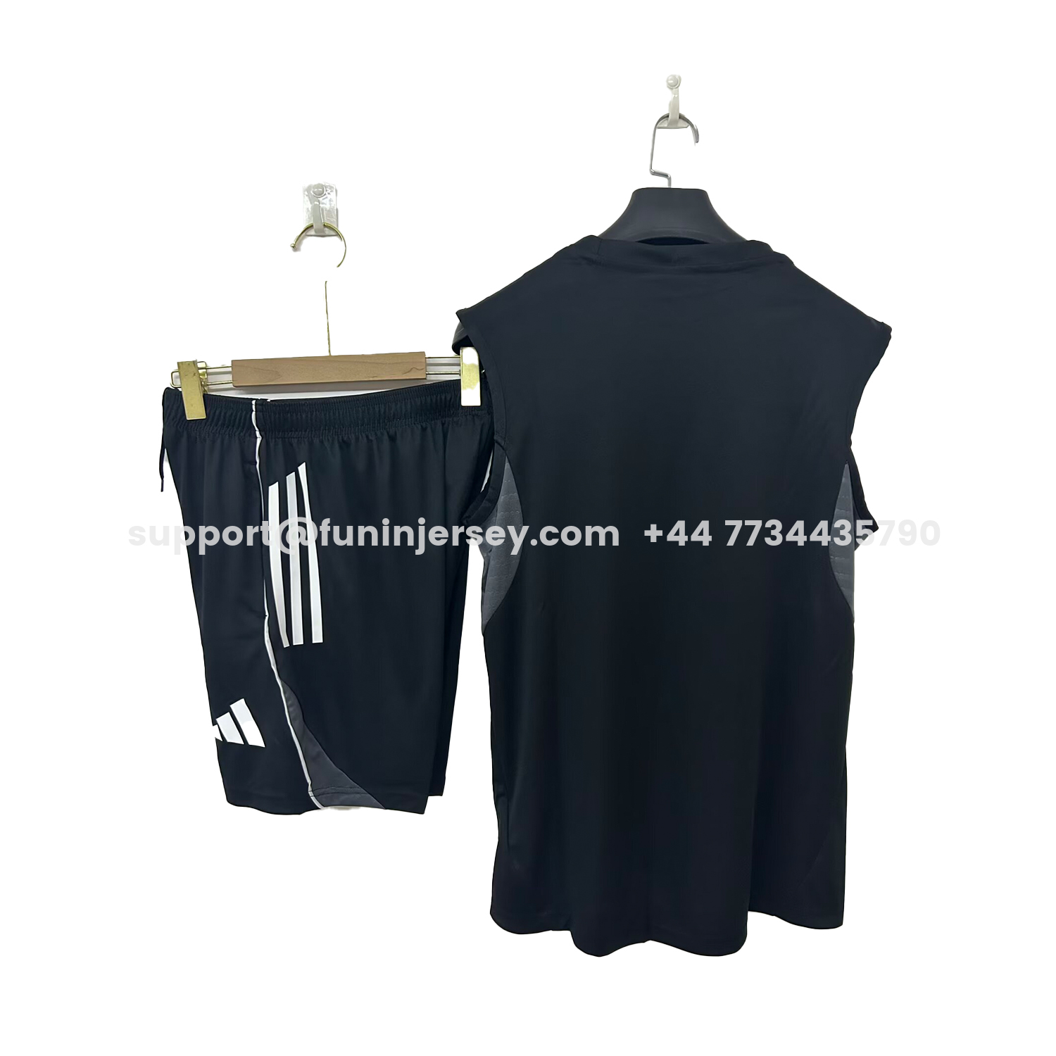 Funinjersey-Frankfurt 25-26 Vest Training Set - Black Vest & Black Short