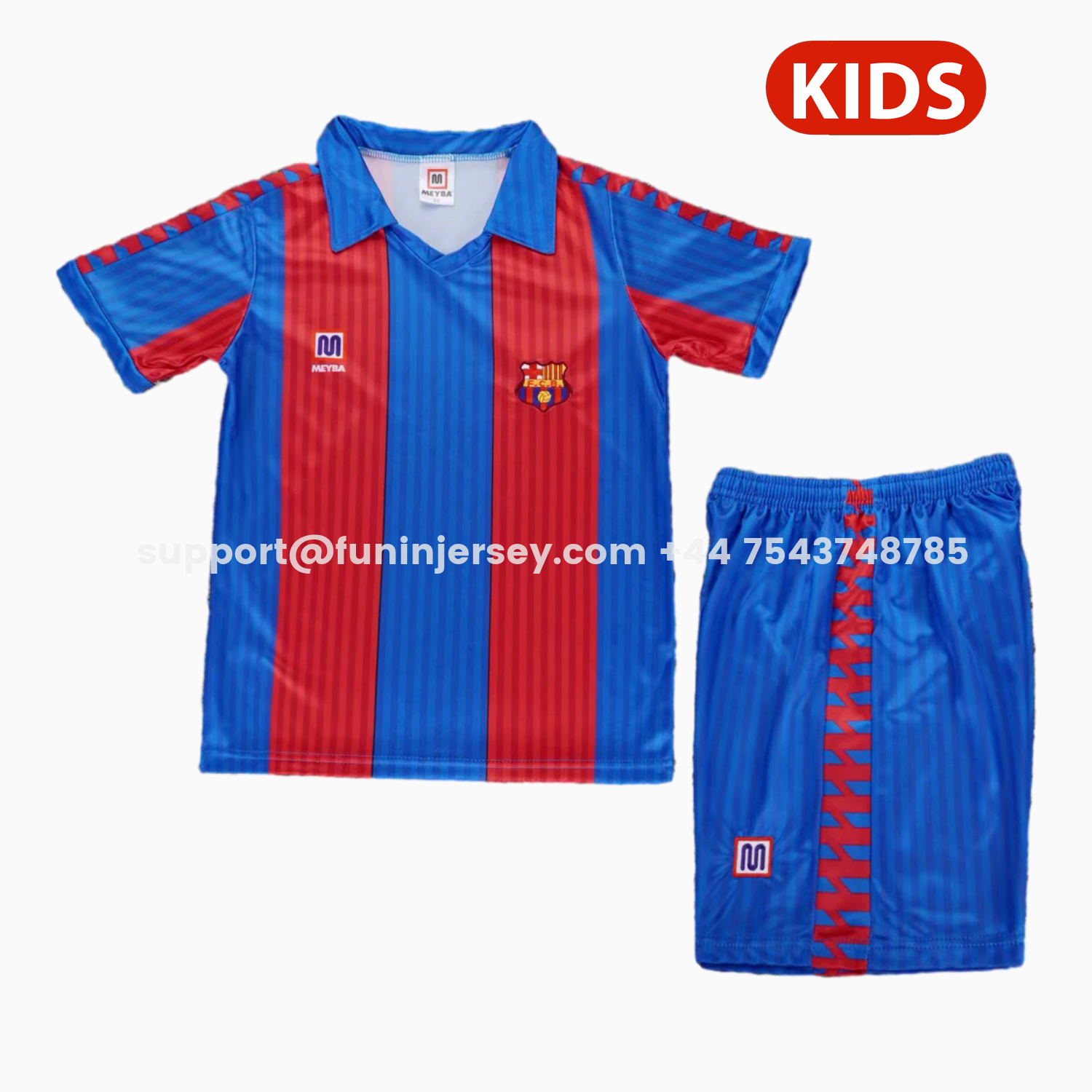Funinjersey-Retro Barcelona 1989-92 Home Kids Kit