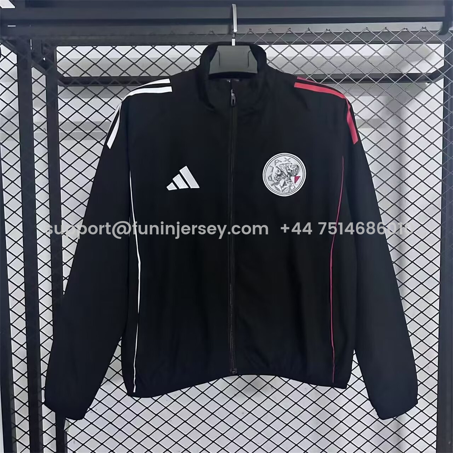 Funinjersey-Ajax 25-26 Training Windbreaker Jacket - Black